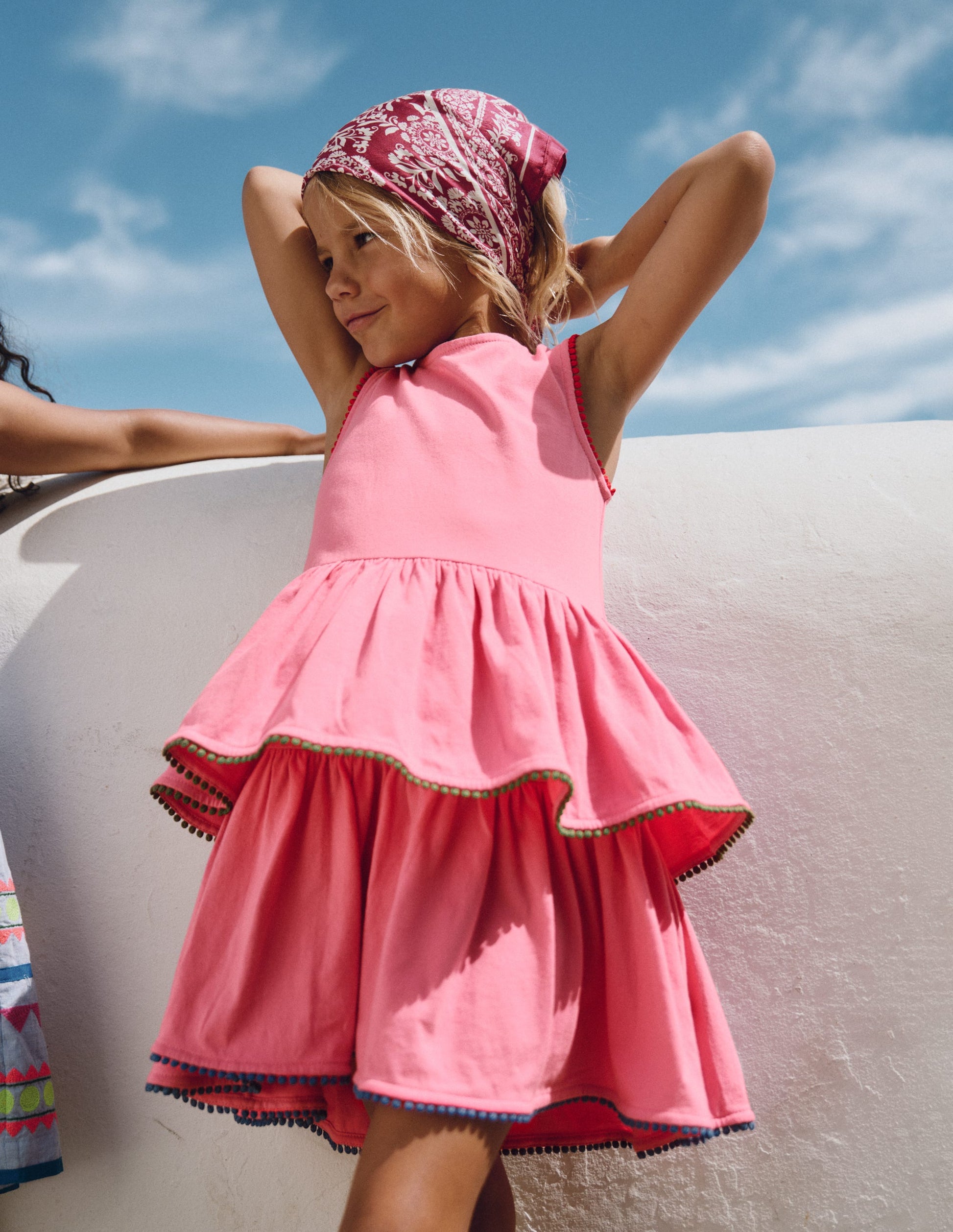 Tiered Jersey Sundress-Bubblegum Pink-1