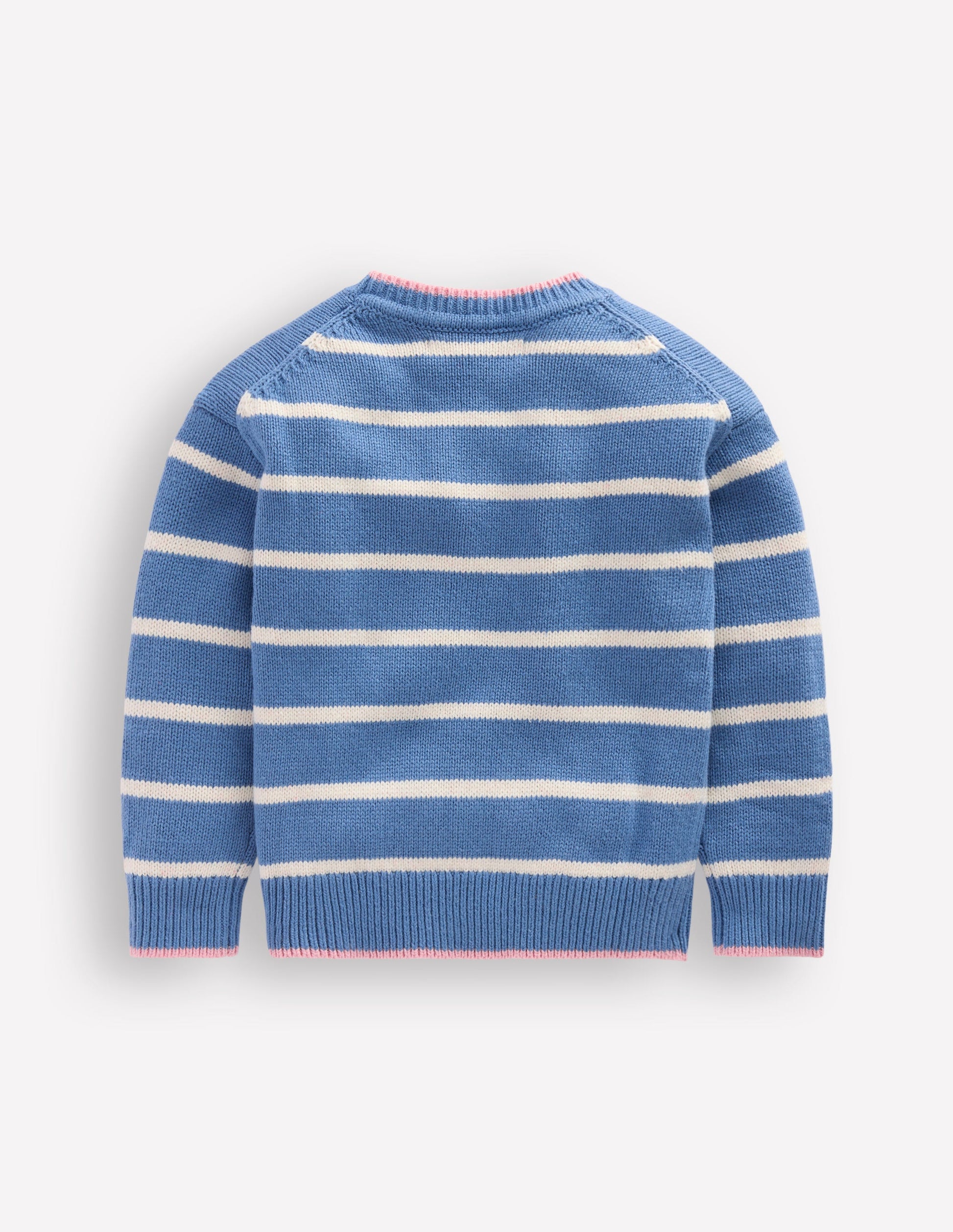 Drop Shoulder Jumper-Silve Lake Blue/Ecru Marl-4