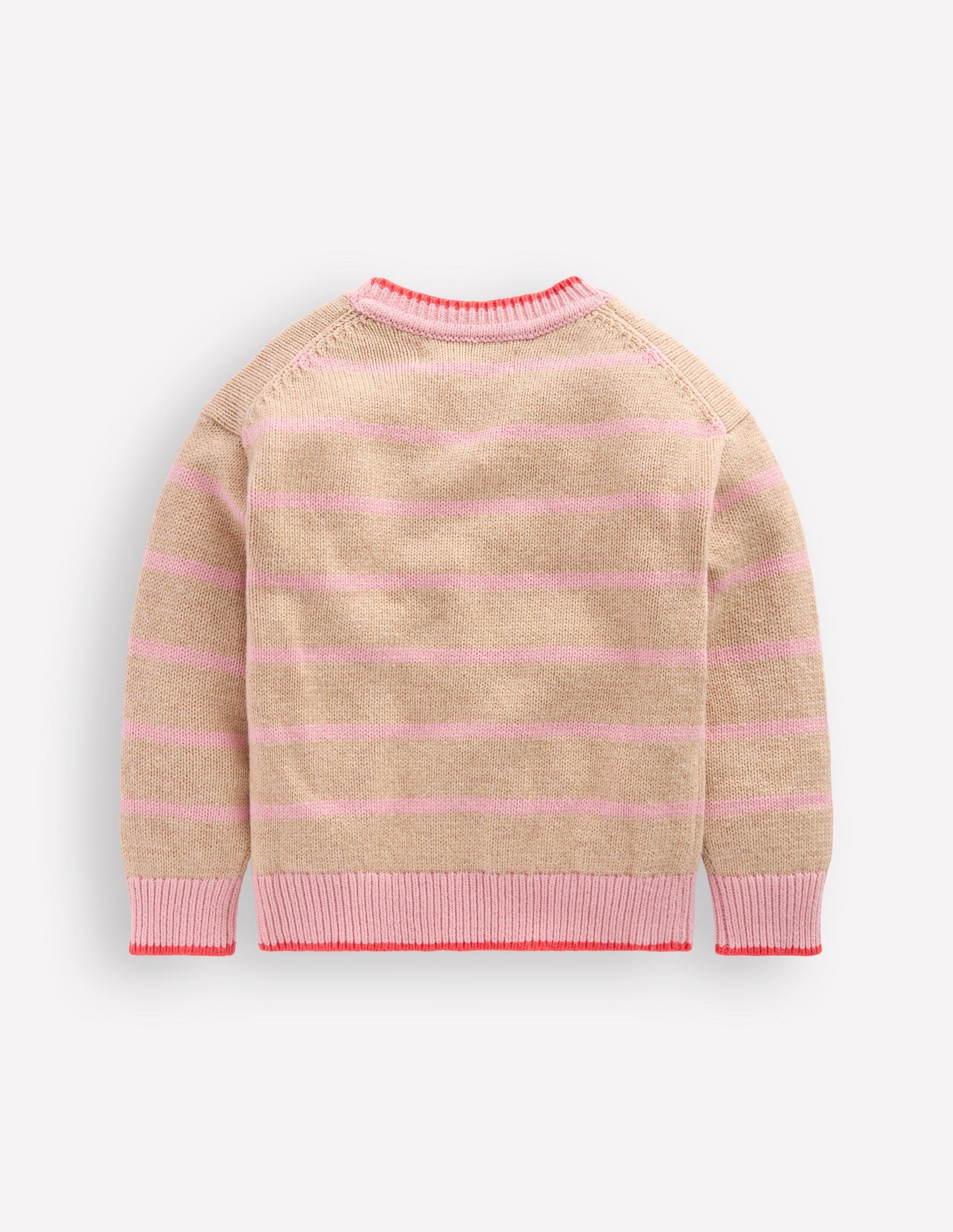 Drop Shoulder Jumper-Chinchilla/ Formica Pink