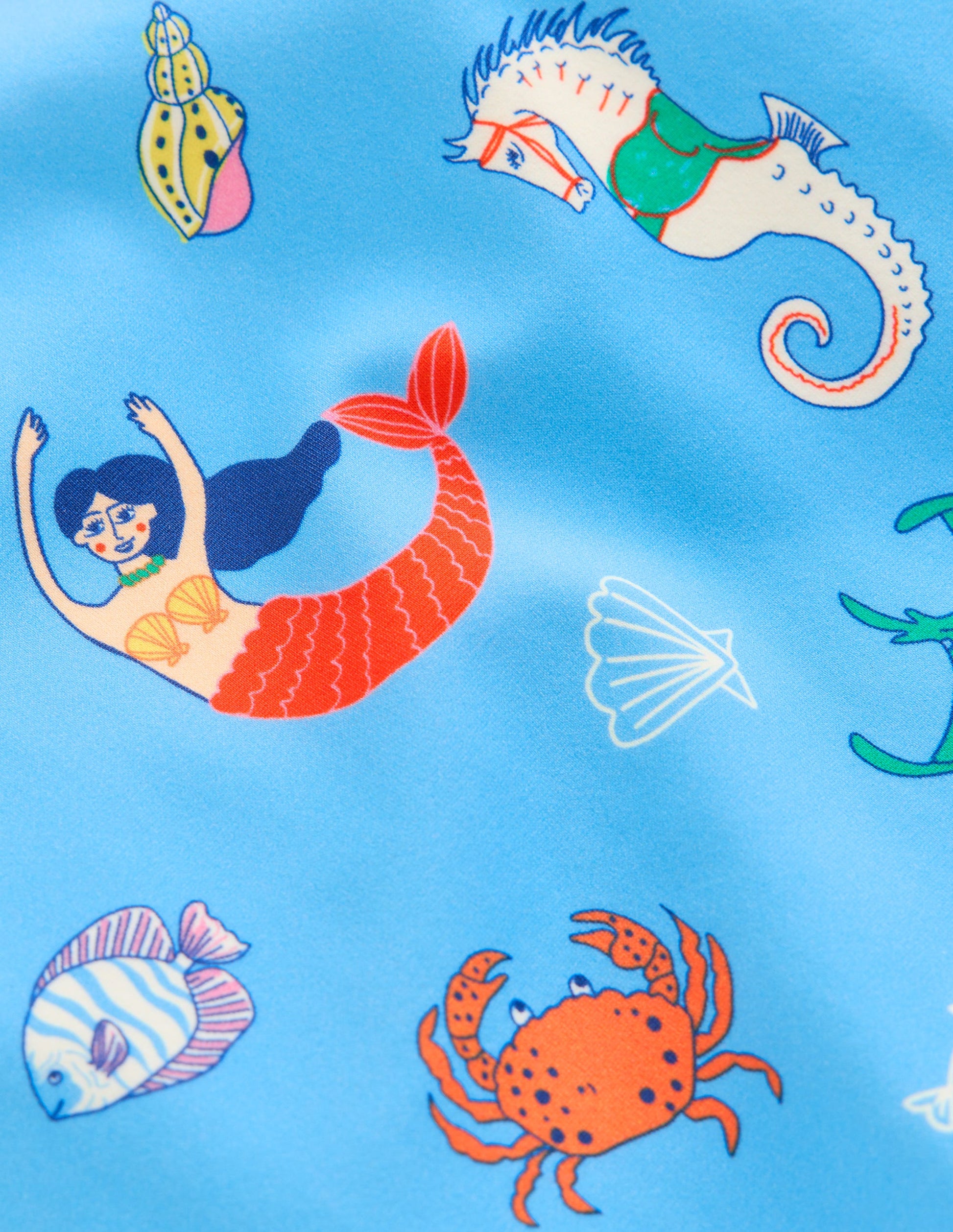 Cross-back Printed Swimsuit-Cabana Blue Mermaids-3