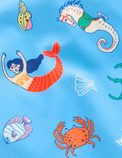 Cross-back Printed Swimsuit-Cabana Blue Mermaids-3