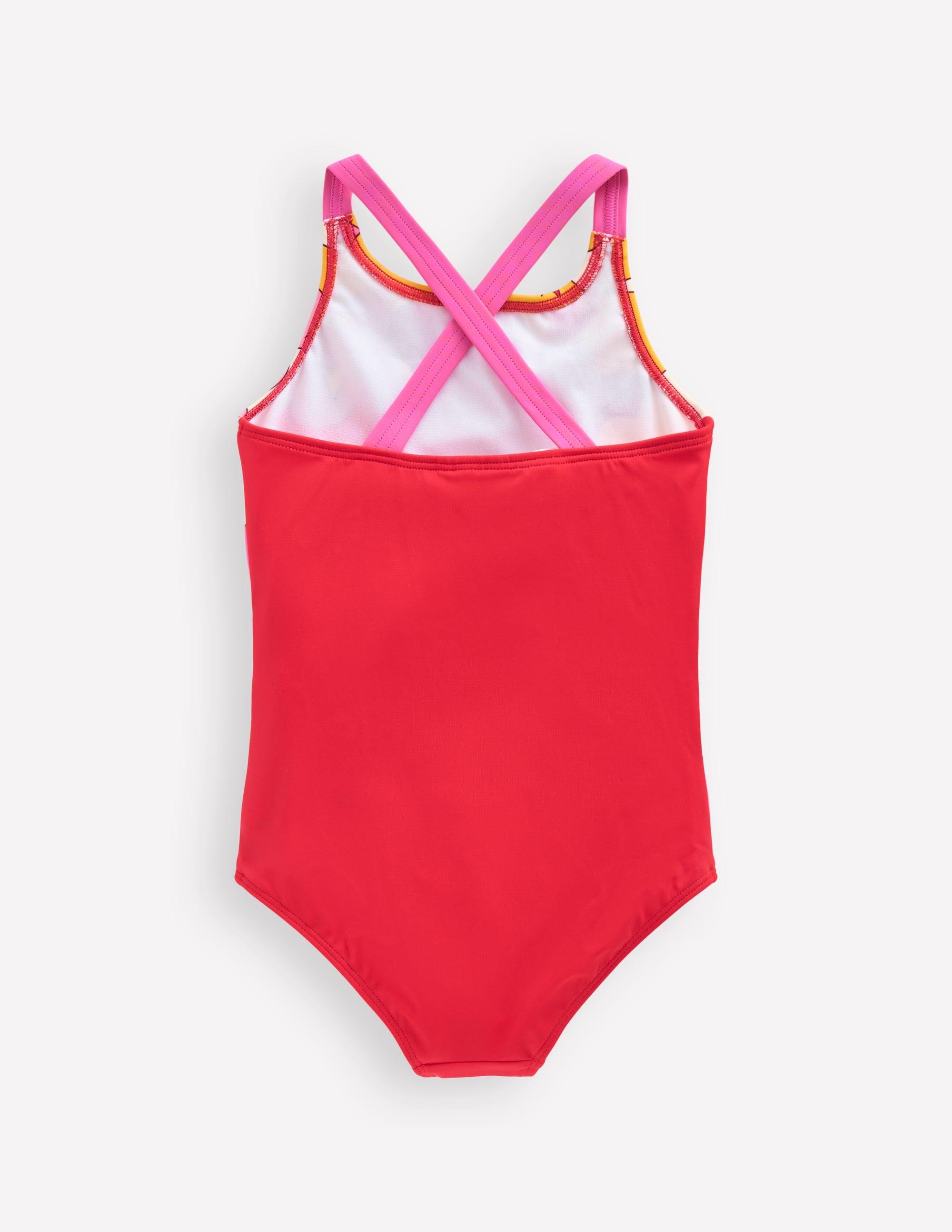 Cross-Back Printed Swimsuit-Cinnamon Red Sixties Sunrise - Image 2