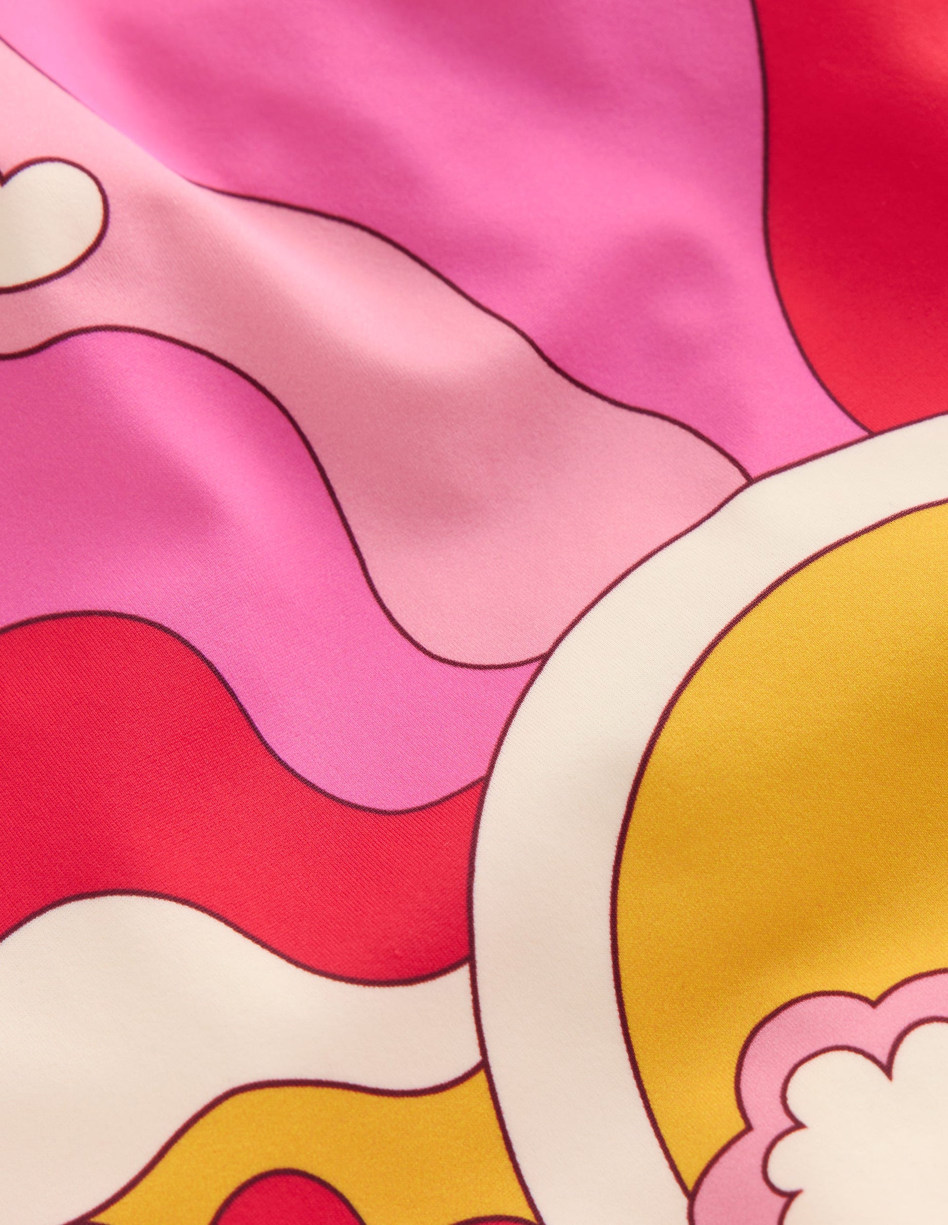 Cross-back Printed Swimsuit-Cinnamon Red Sixties Sunrise-3