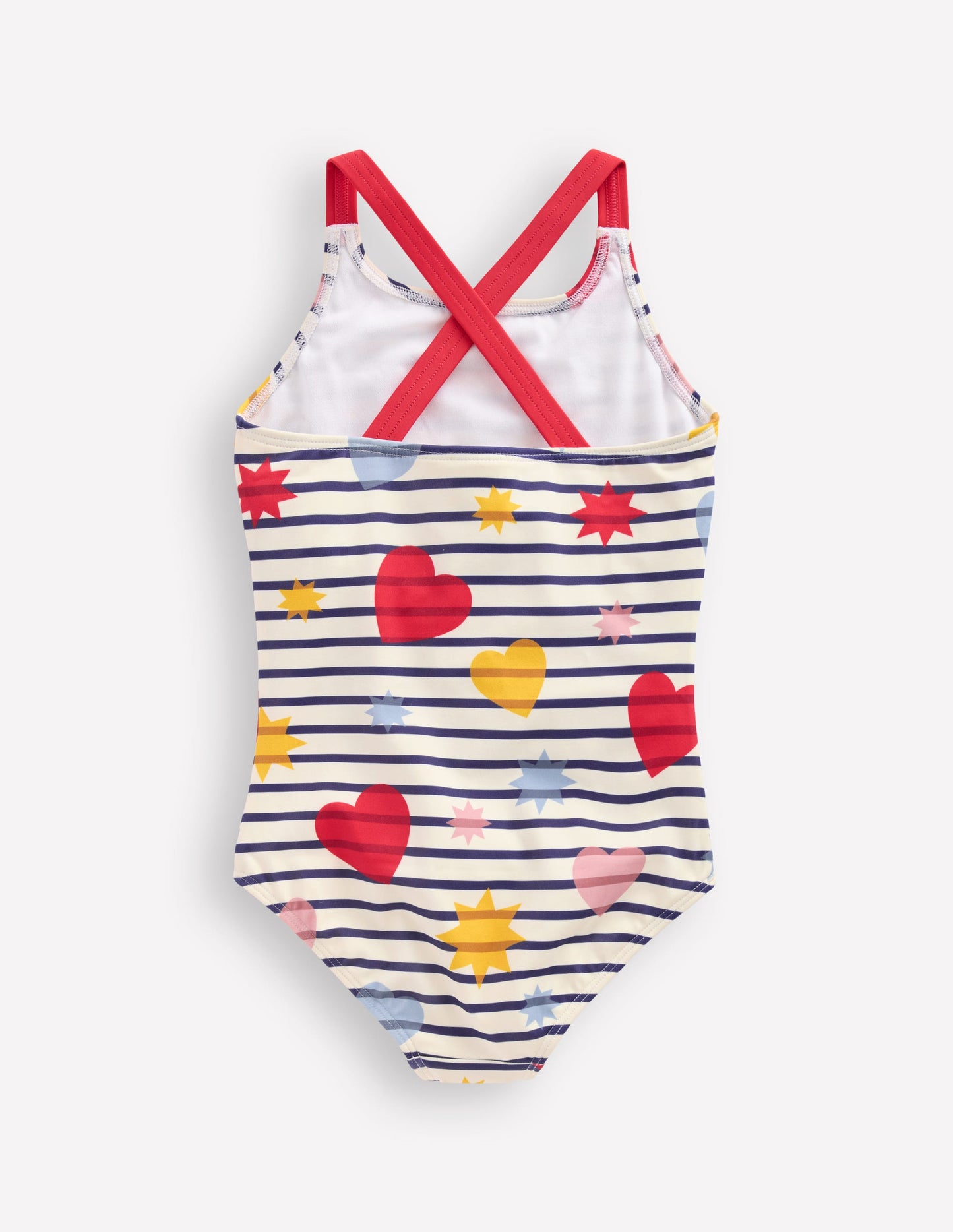 Cross-back Printed Swimsuit-Multi Celestial Stripe