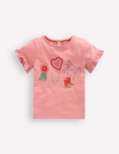 Pretty Frill T-shirt-Almond Pink Equestrian-1