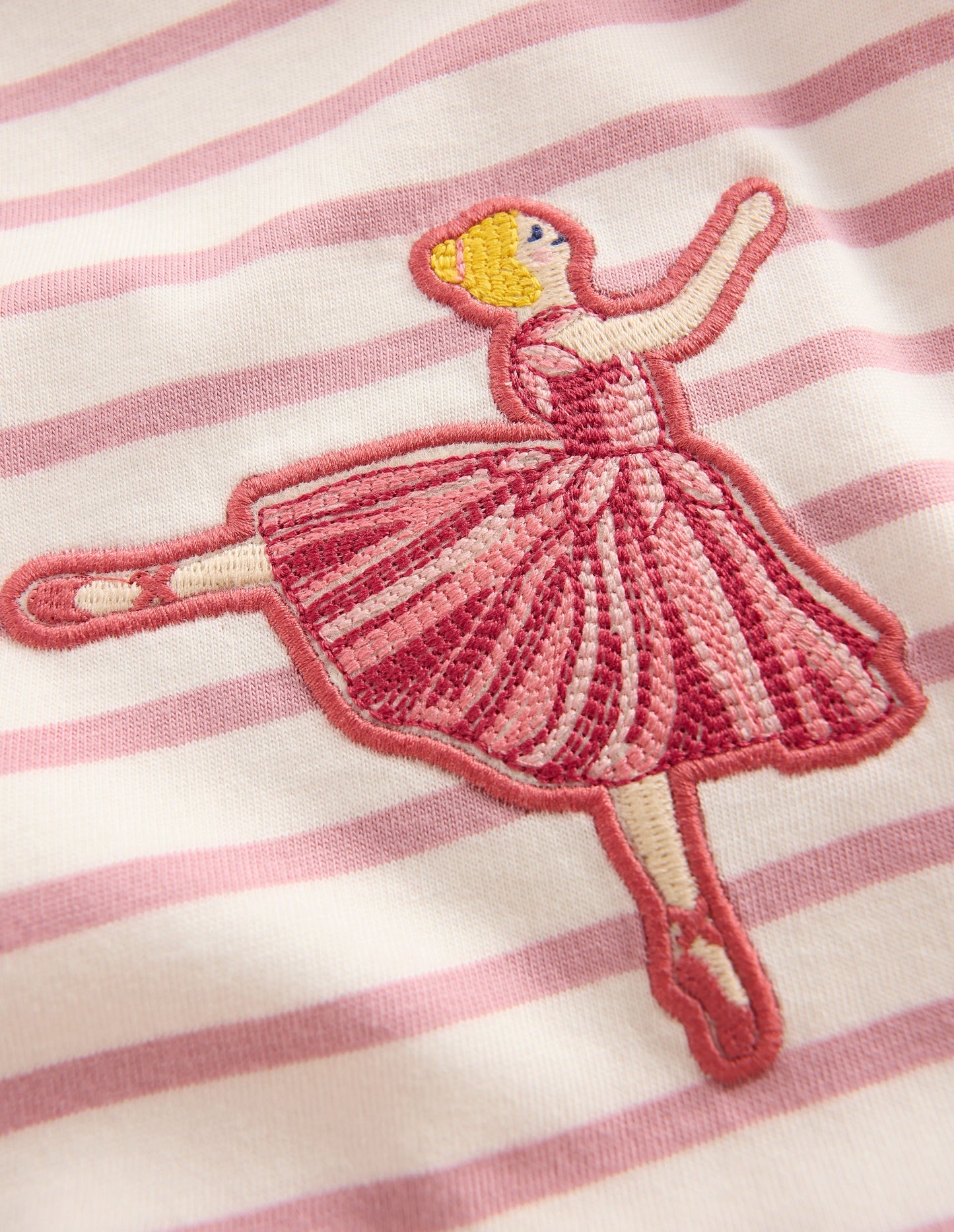 Pretty Frill T-shirt-Pink Stripe Ballerinas