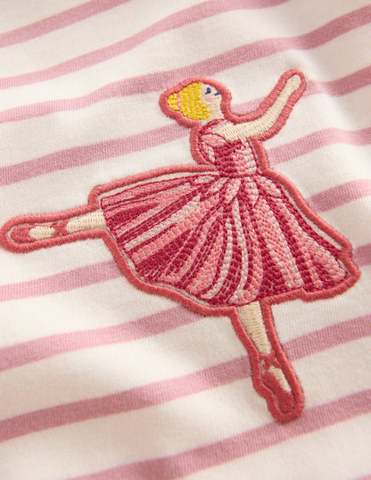 Pretty Frill T-shirt-Pink Stripe Ballerinas-3