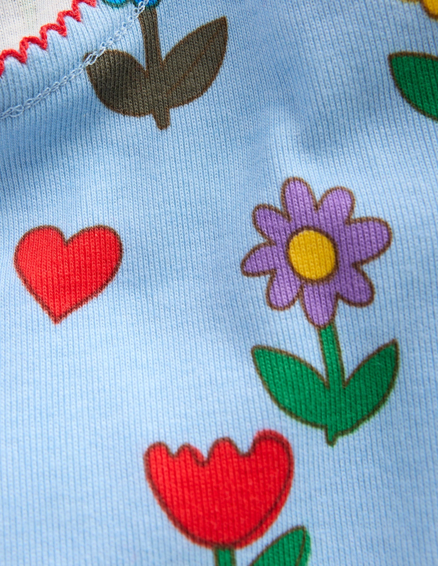 Snug Long John Pyjamas-Glacier Blue Sunflower Garden