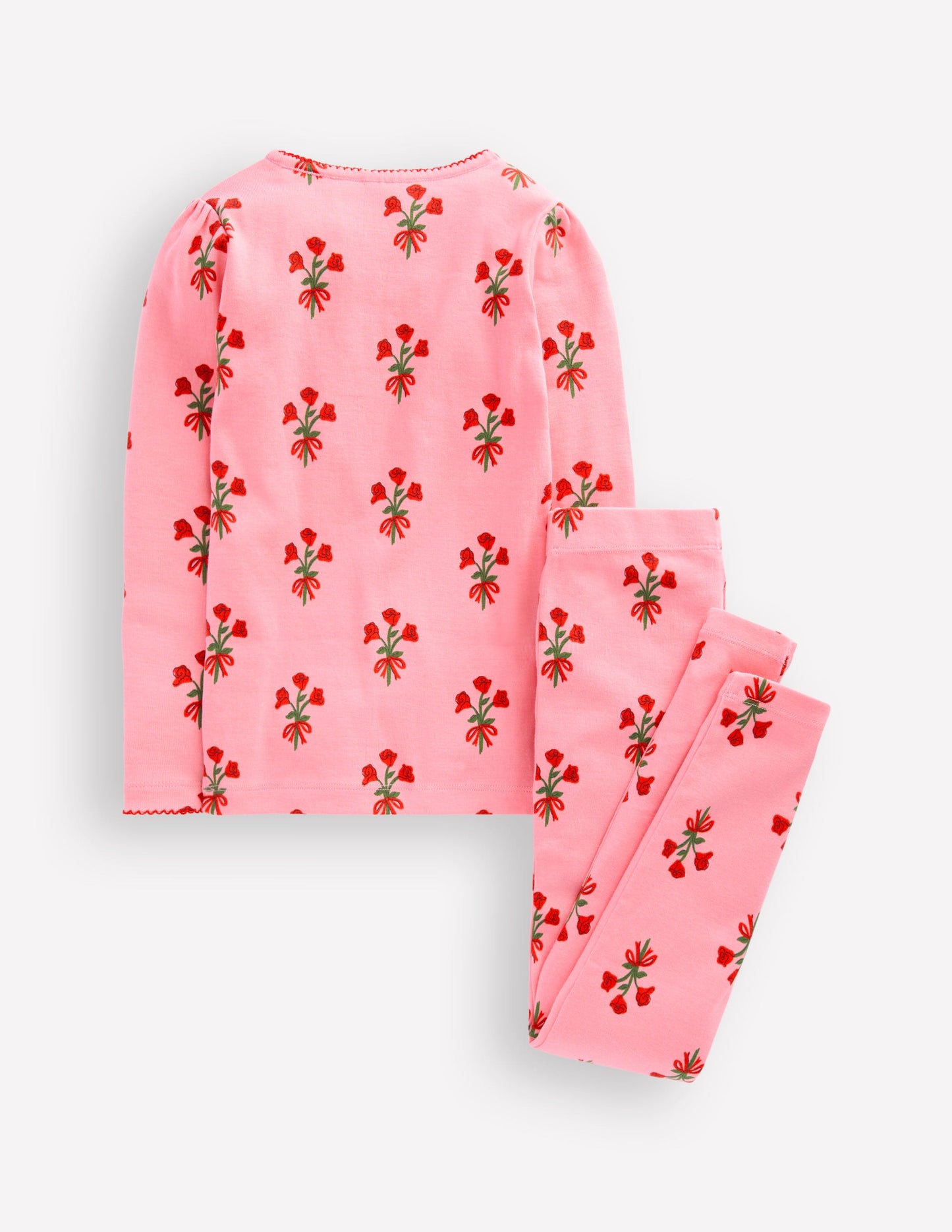 Snug Long John Pyjamas-Bubblegum Pink Posy