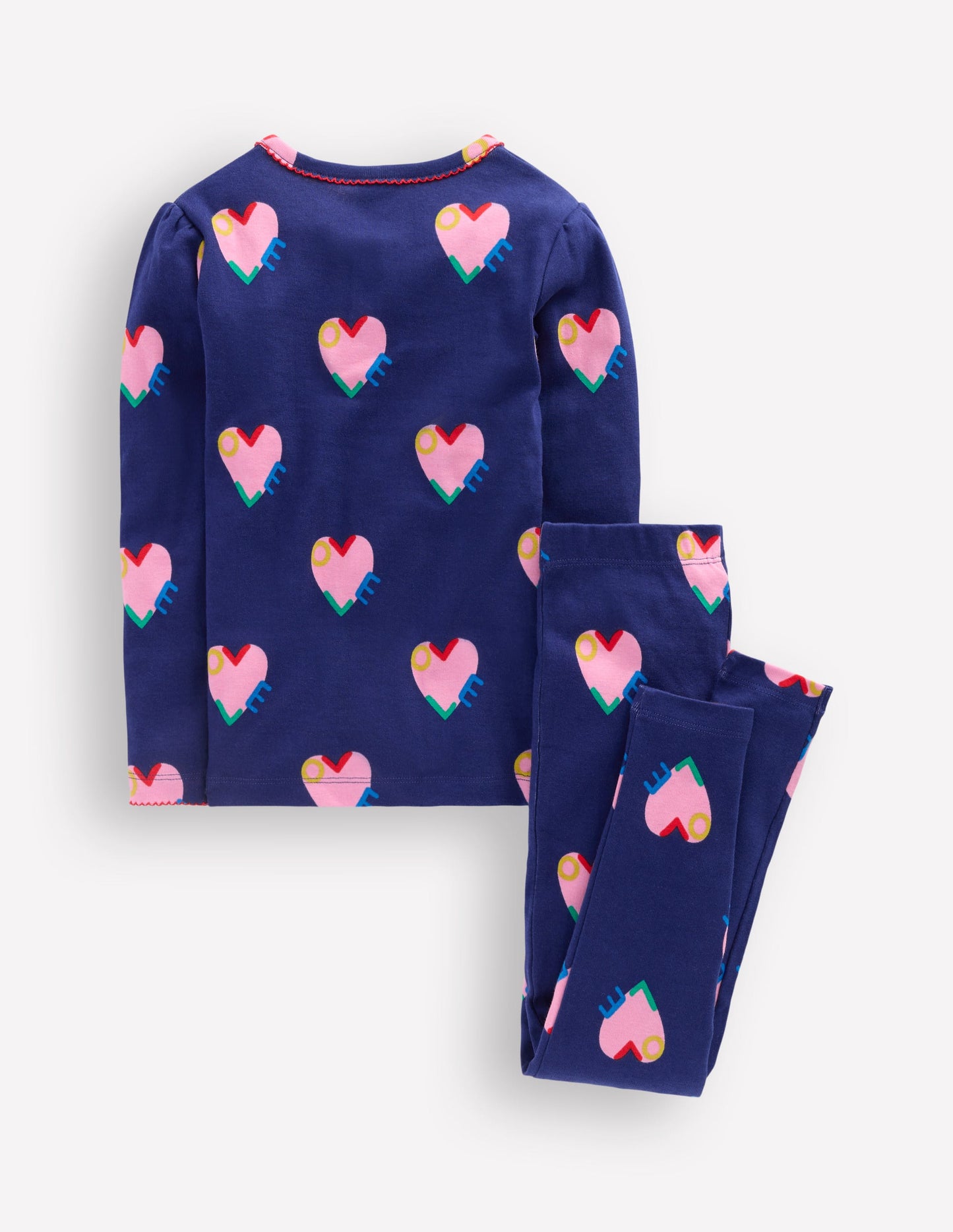 Snug Henley Pyjamas-Starboard Blue Love Hearts