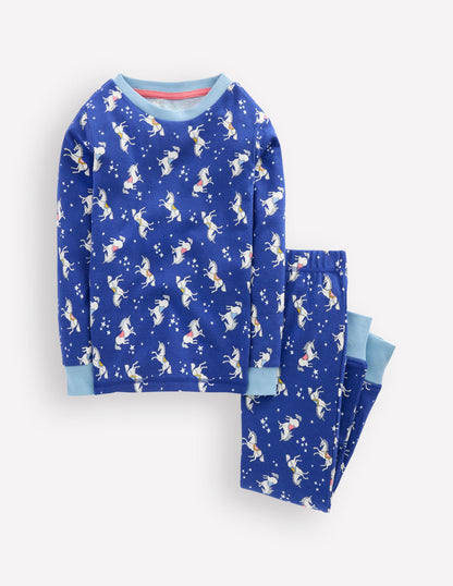Snug Glow-In-The-Dark Pyjamas-Sapphire Blue Unicorns-1