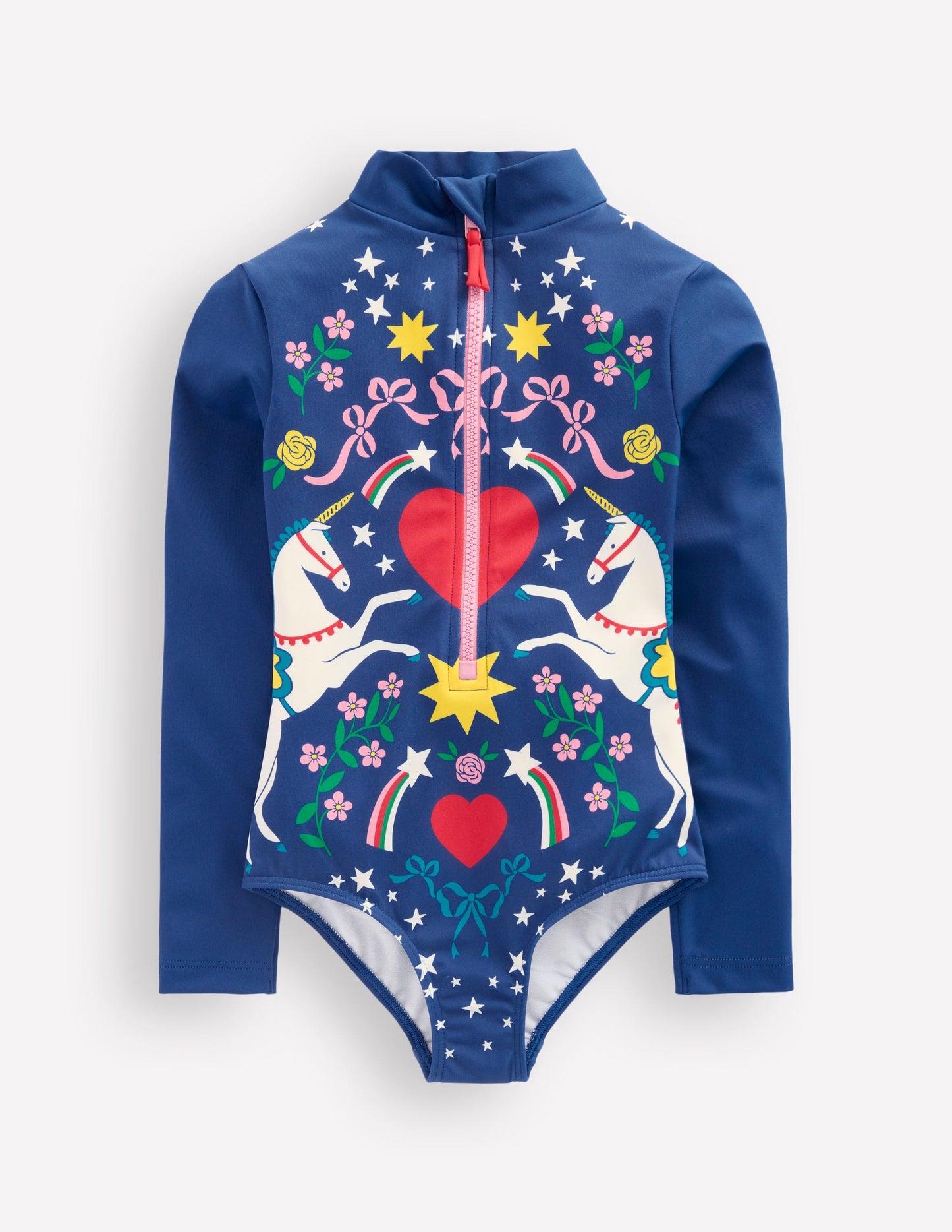 Fun Long Sleeve Swimsuit-Sapphire Unicorn Placement