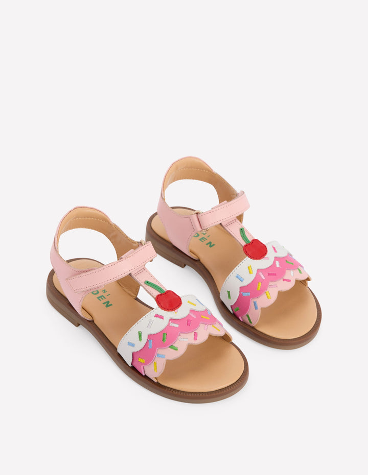 Fun Leather Sandals-Ice Cream