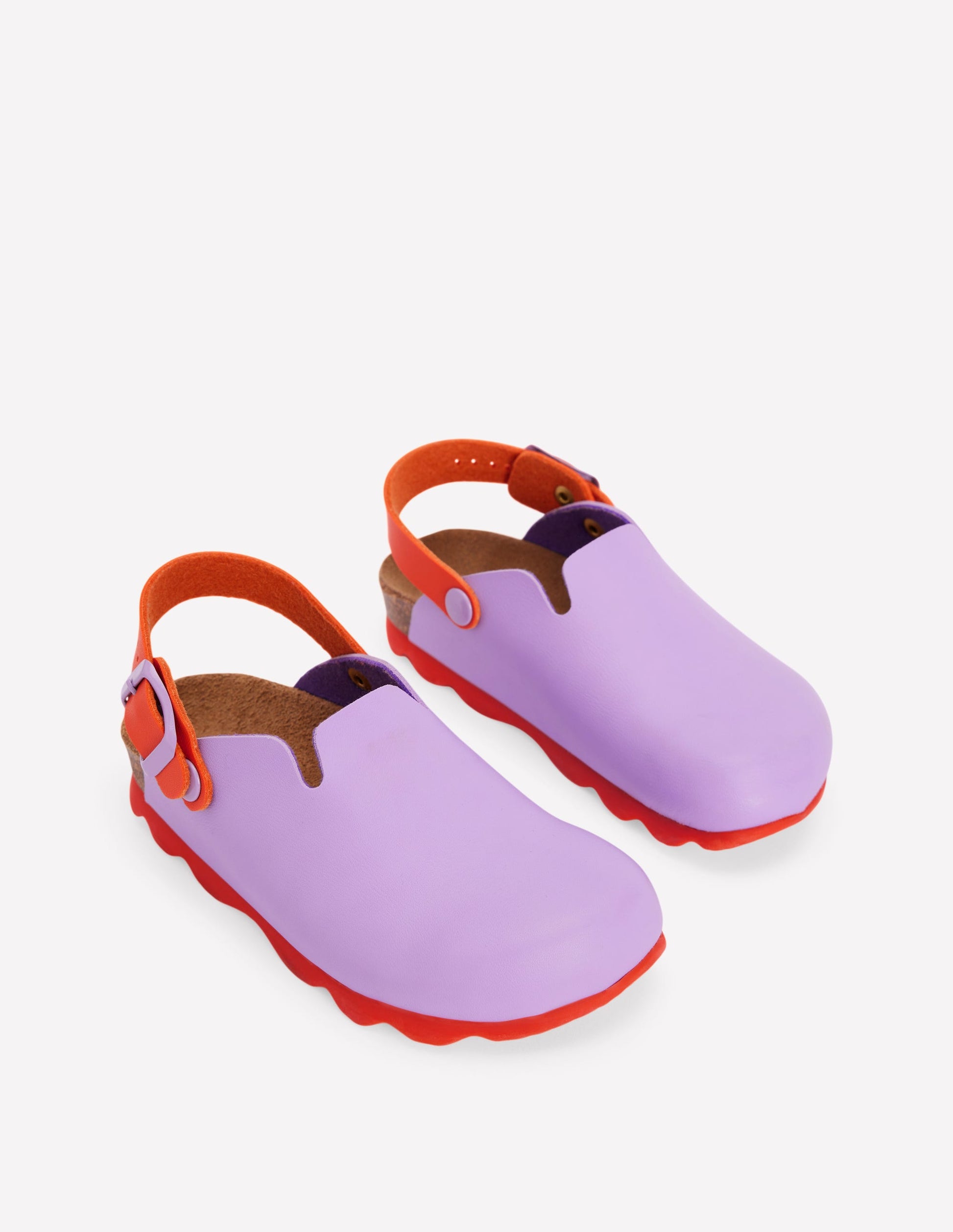 Colourblock Clogs-VIOLET TULIP/ HOT CORAL-2