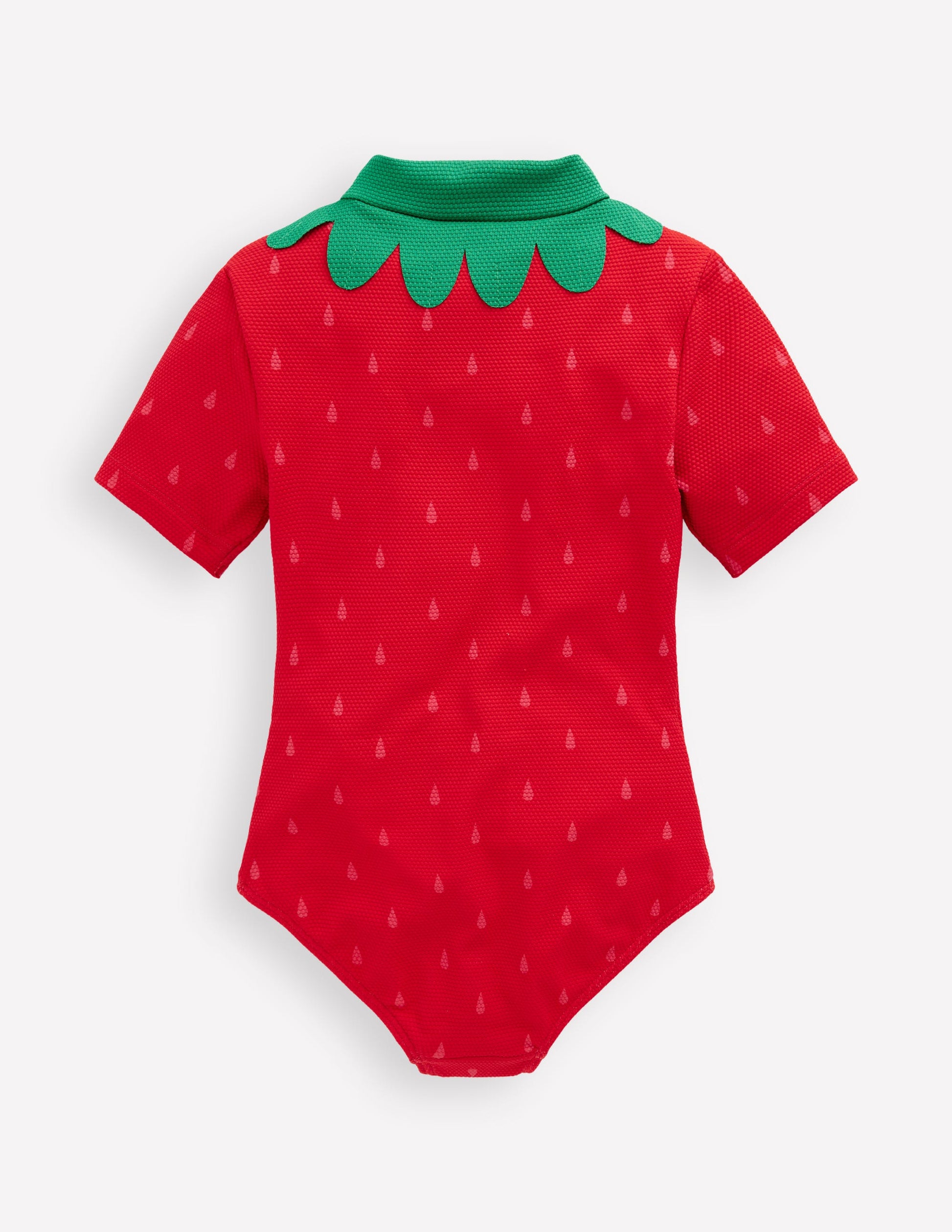 Short-sleeved Swimsuit-Poppy Red Strawberry-2
