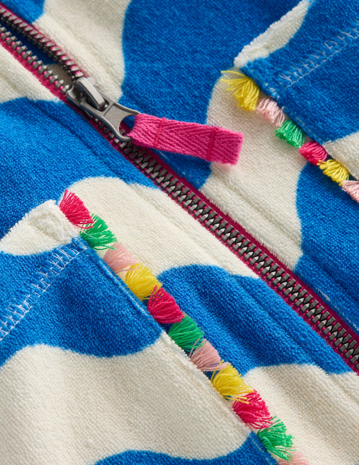 Romie Towelling Zip Throw-On-Blue and Ivory Wave - Image 4