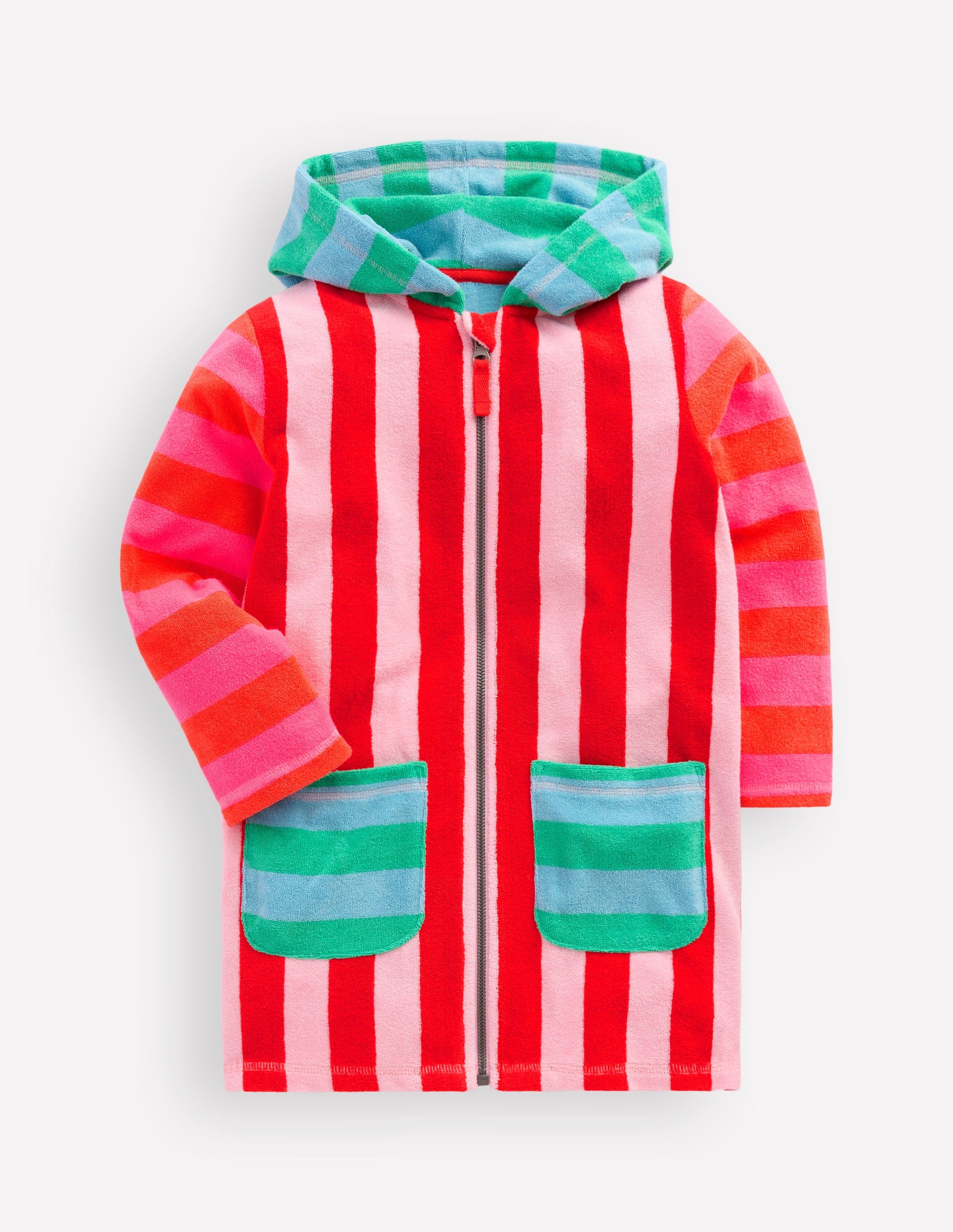 Romie Towelling Zip Throw-On-Multi Stripe-3