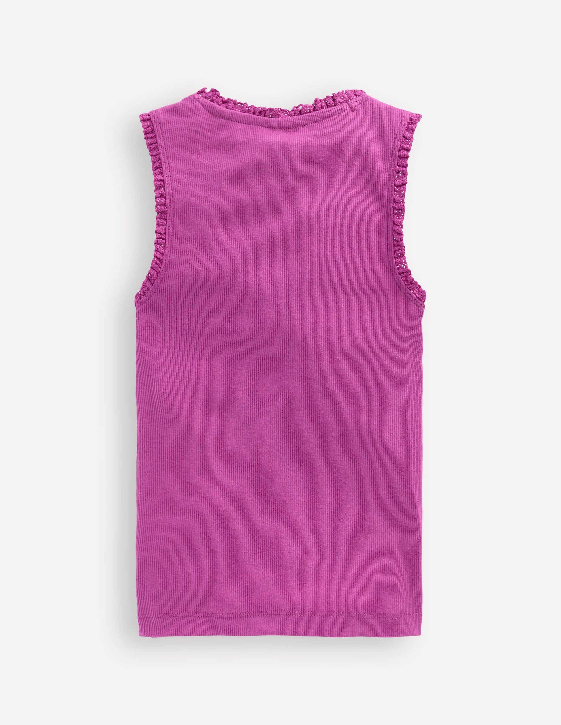 Ribbed Lace Trim Vest-Purple-2