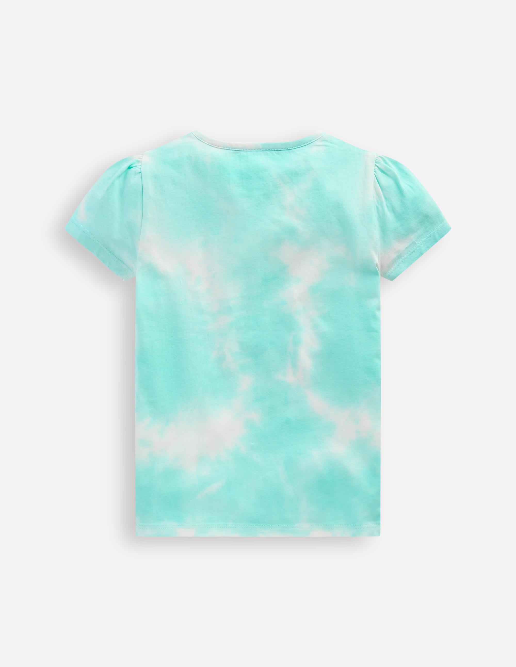 Puff Sleeve Superstitch Top-Blue Dolphins - Image 2