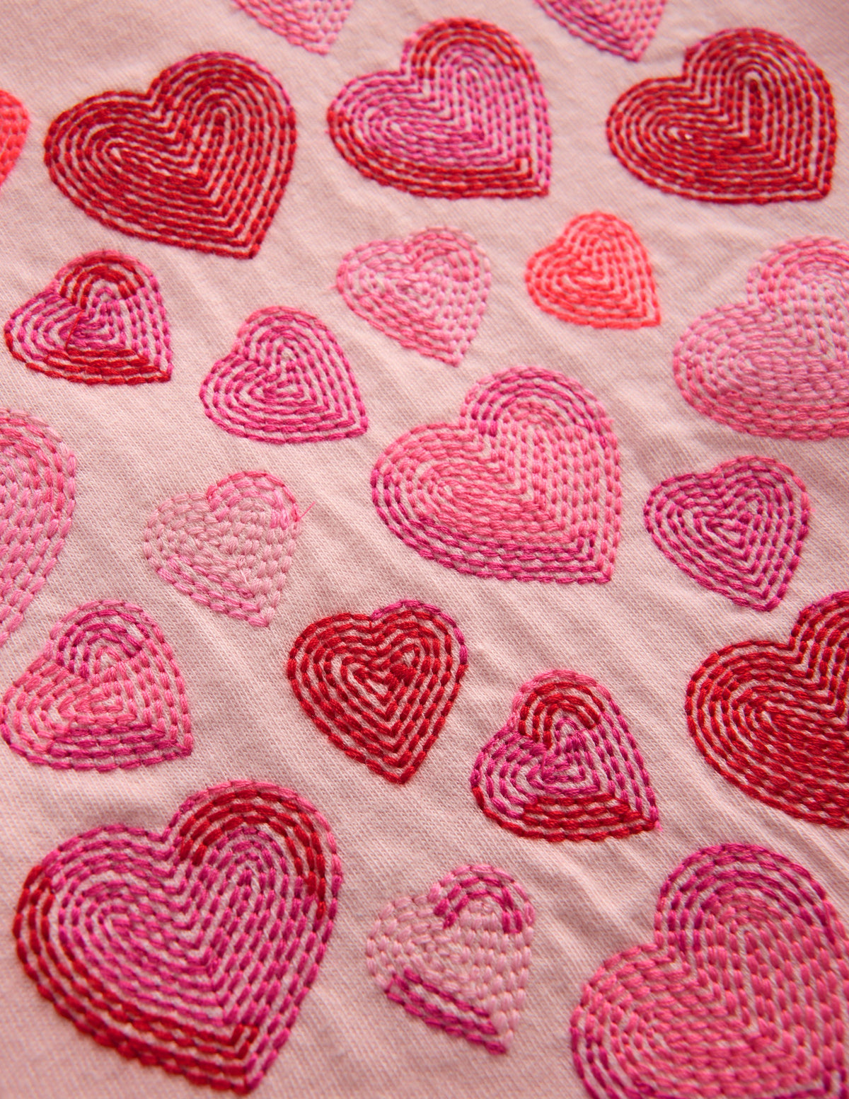 Puff Sleeve Superstitch Top-Chalk Pink Hearts - Image 3