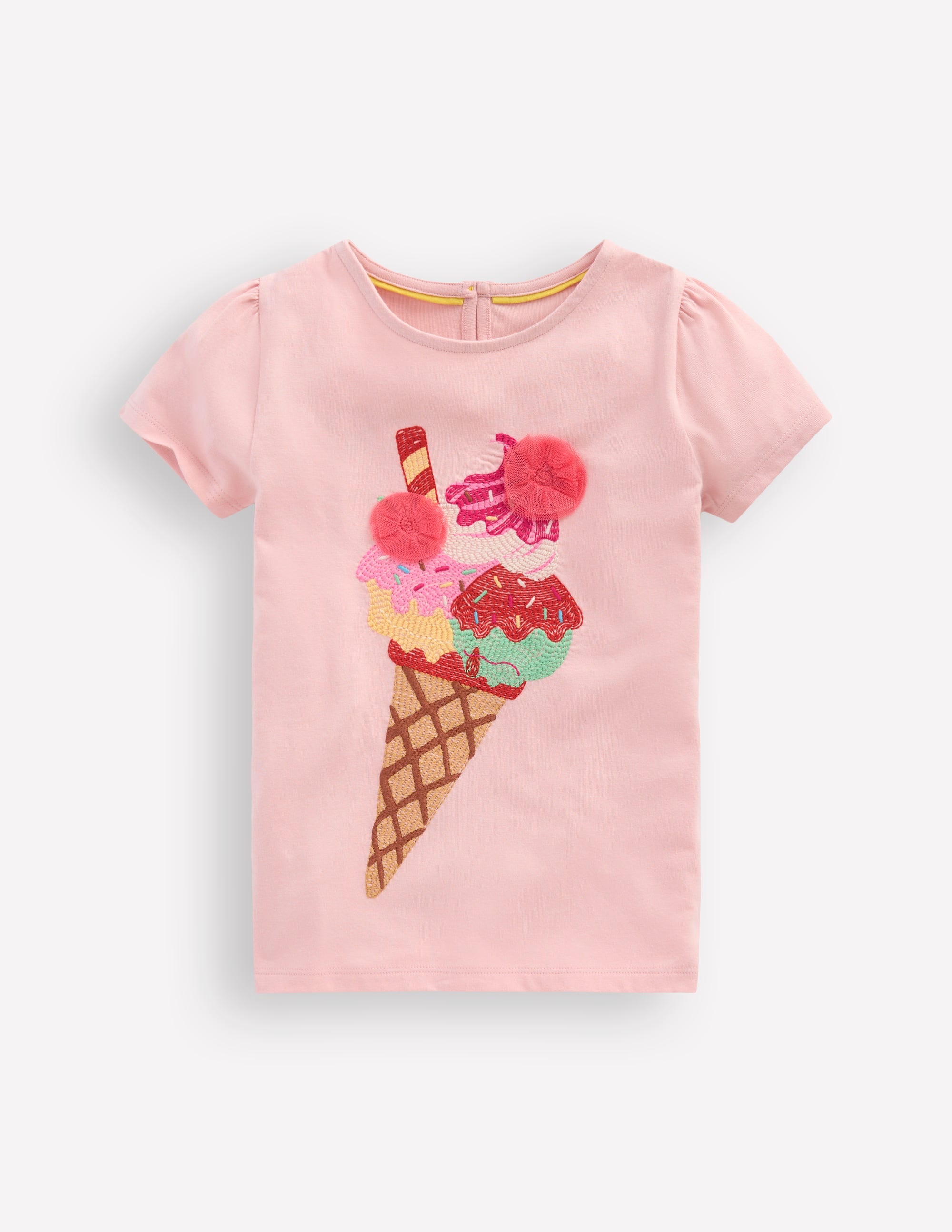 Puff Sleeve Superstitch Top-Lotus Ice Cream - Image 1