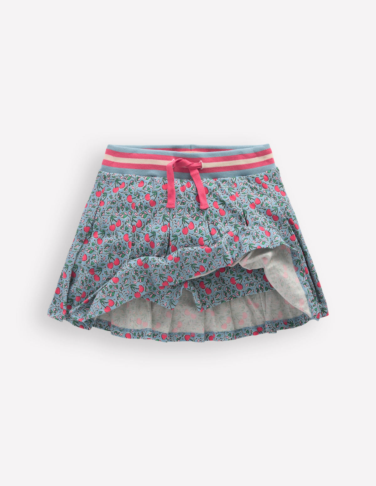 Pleated Jersey Skort-Blue Cherries - Image 4