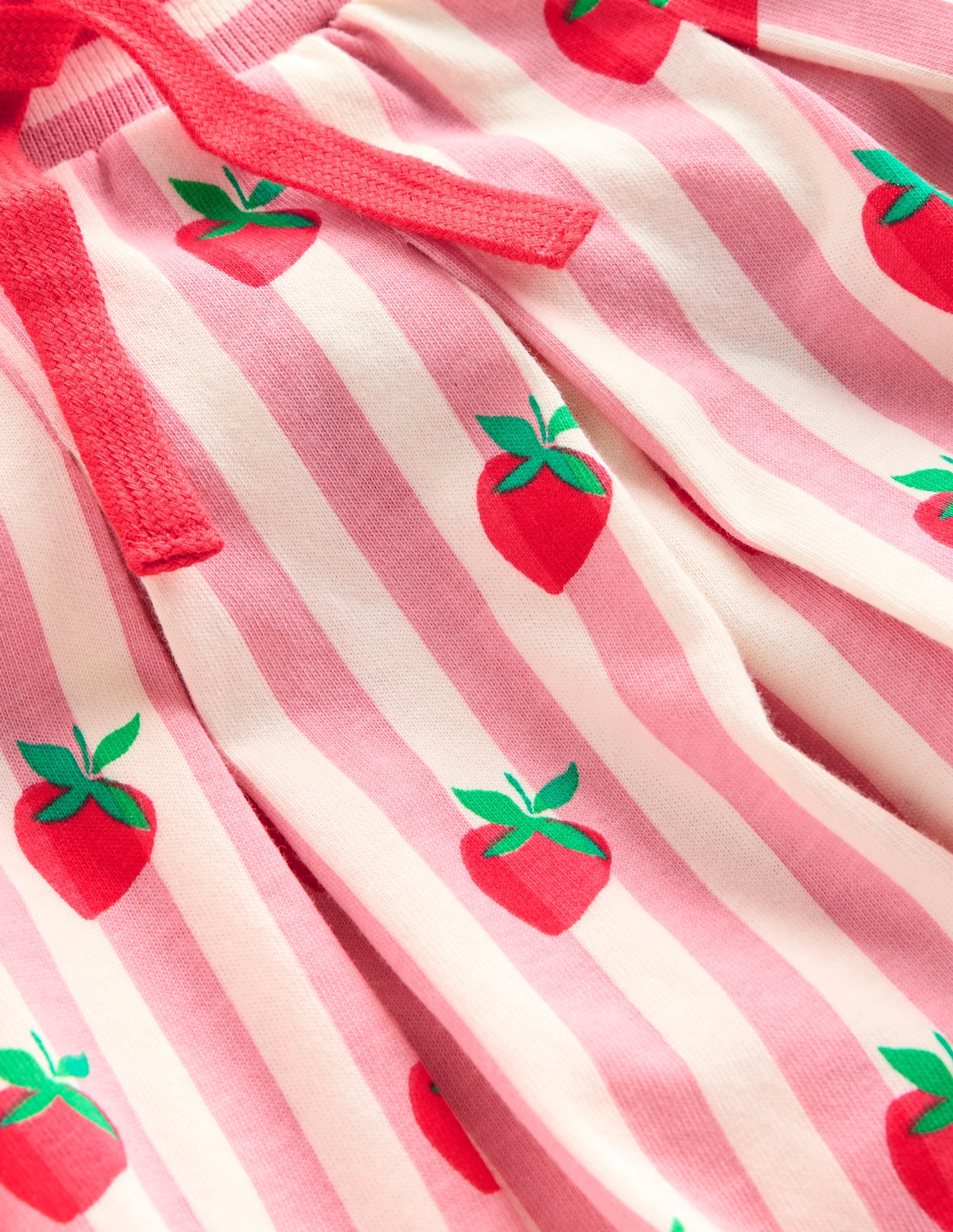 Pleated Jersey Skort-Pink Stripe Strawberries - Image 3