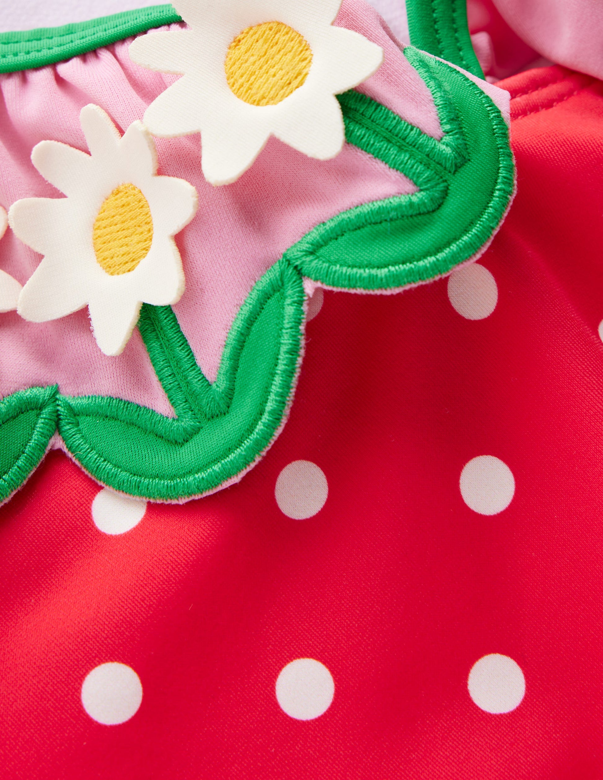 Hallie Frill Strap Swimsuit-Red Spot Daisy-3