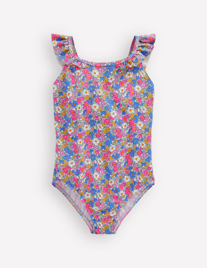 Hallie Frill Strap Swimsuit-Mini Summer Flowerbed