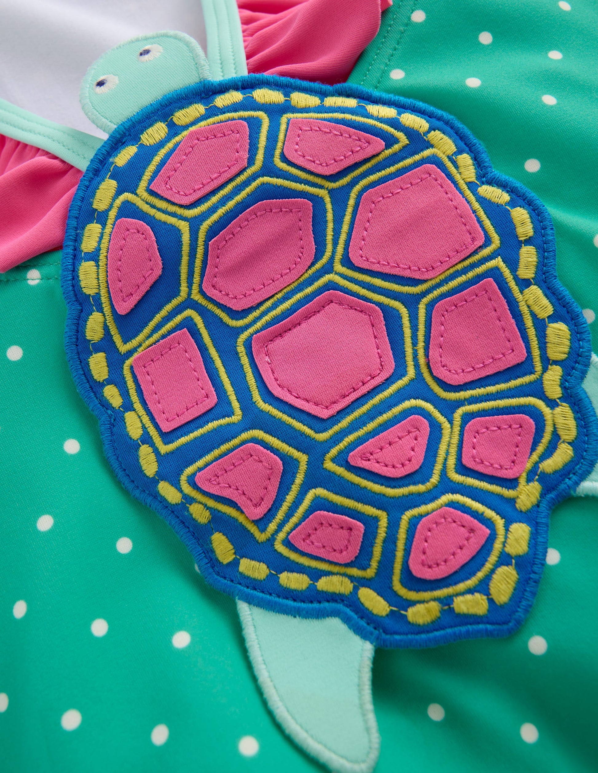 Hallie Frill Strap Swimsuit-Aqua Sea Blue Turtle-3