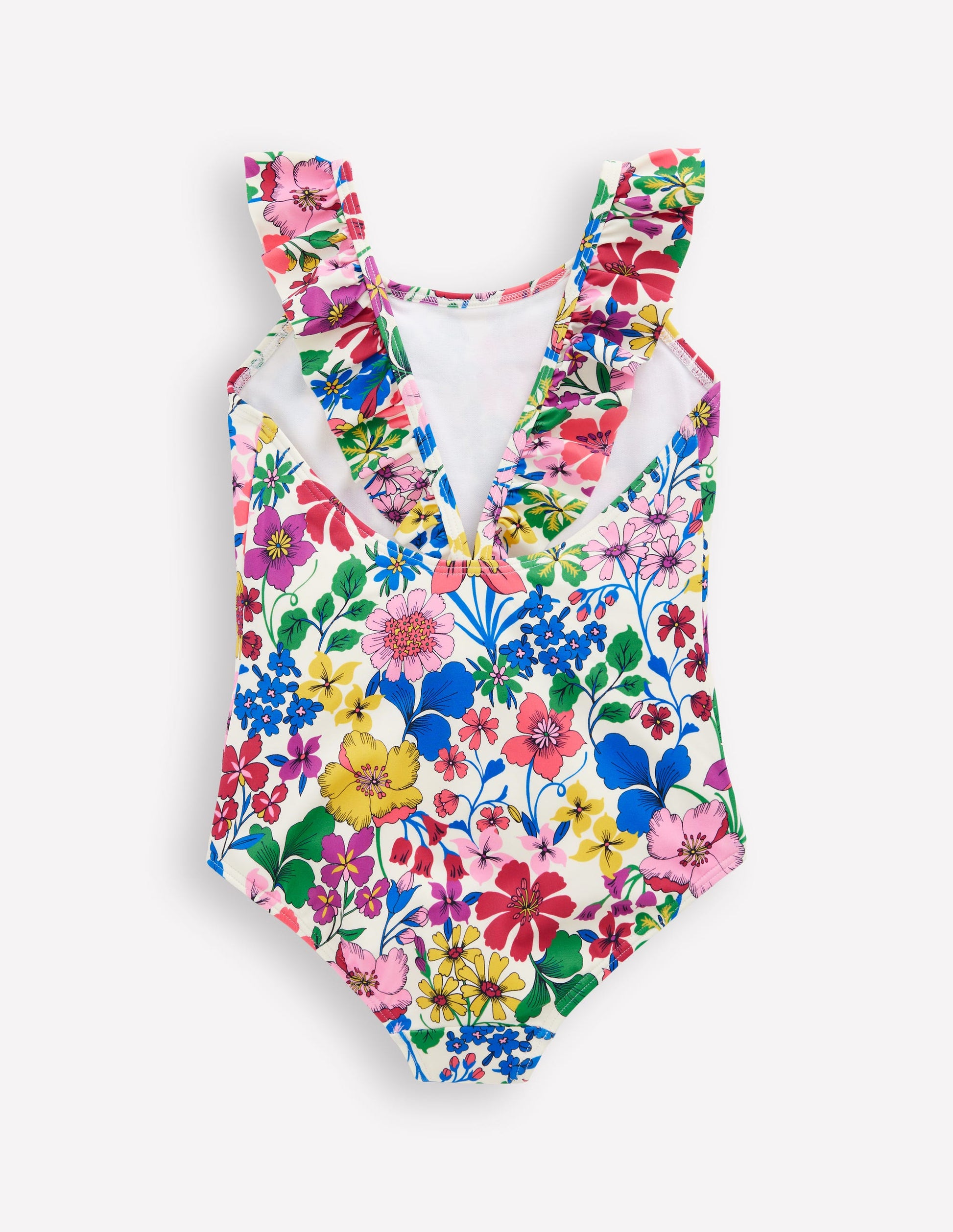 Hallie Frill Strap Swimsuit-Multi Rainbow Floral-2
