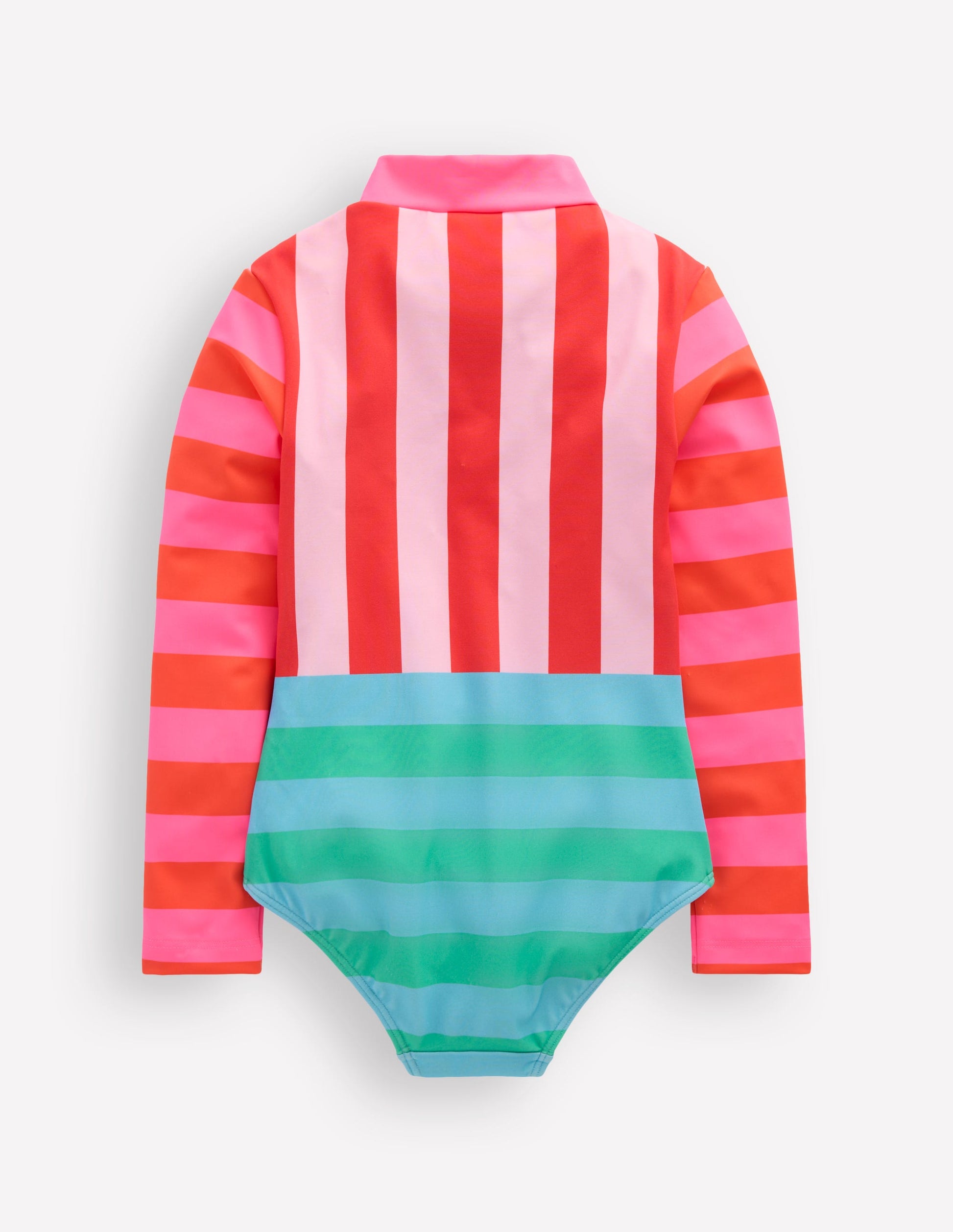 Long-sleeved Swimsuit-Multi Hotchpotch Stripe-2