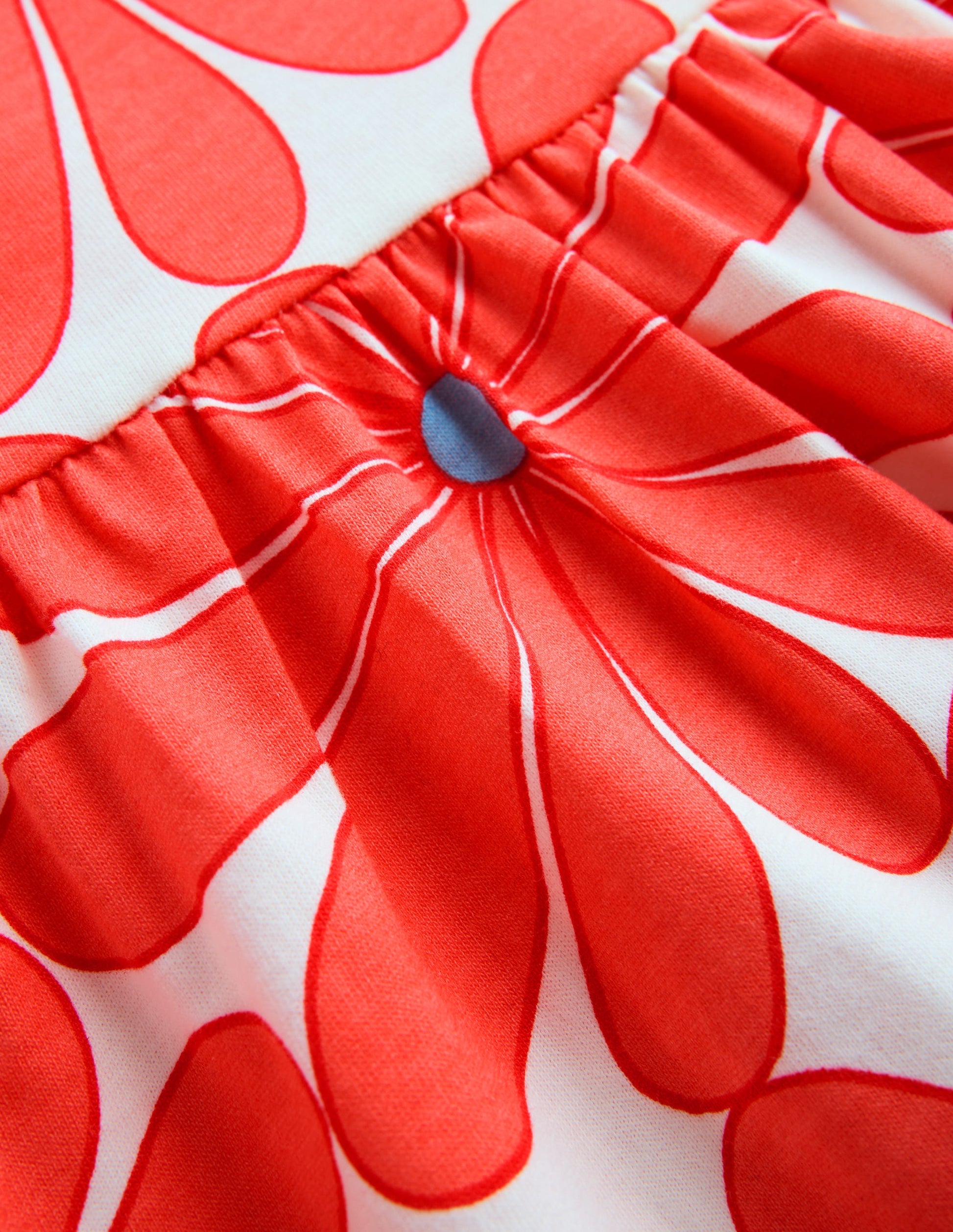 Ariel Twirly Jersey Dress-Coral Orange Giant Daisy-4