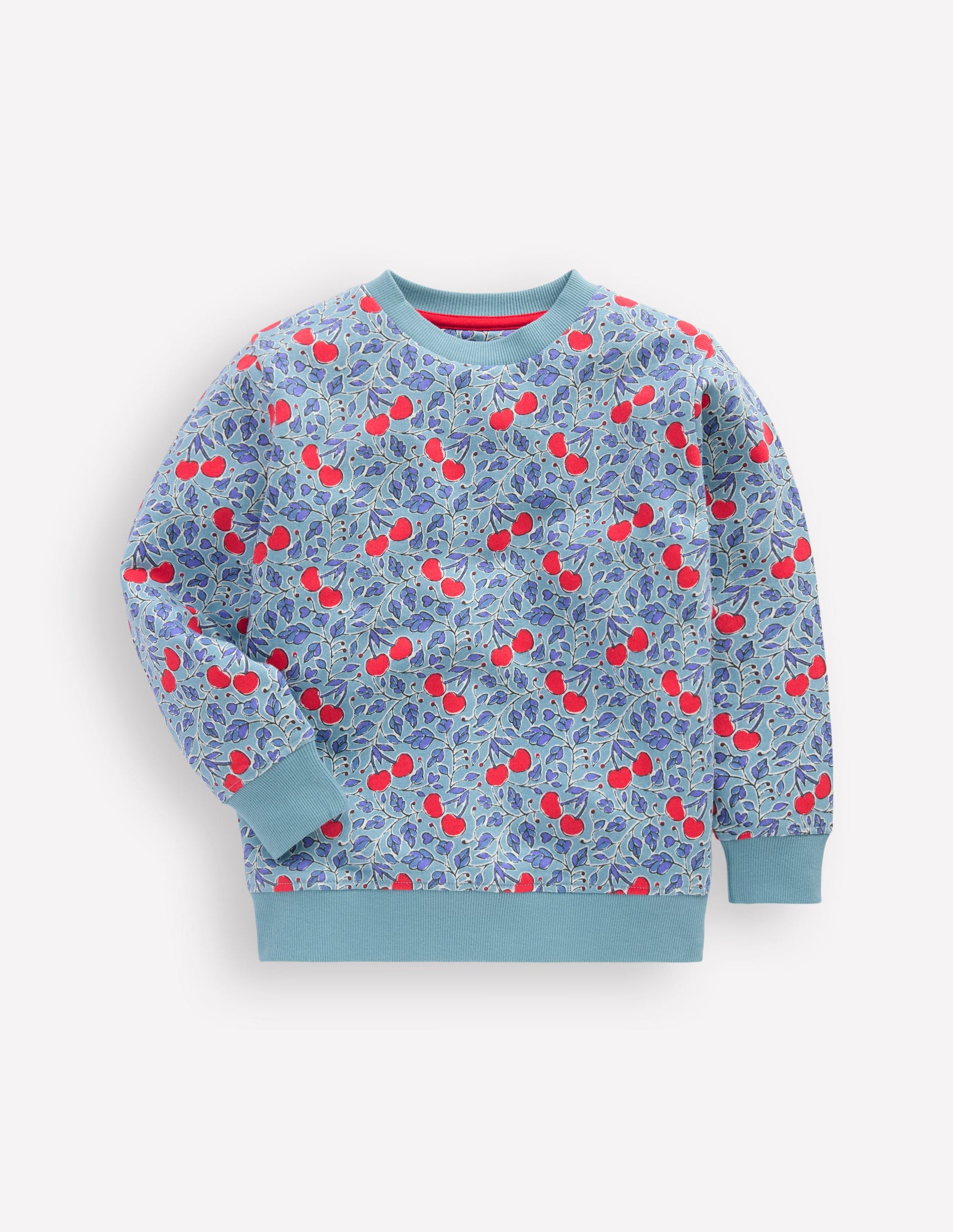 Printed Sweatshirt-Blue Cherries-2