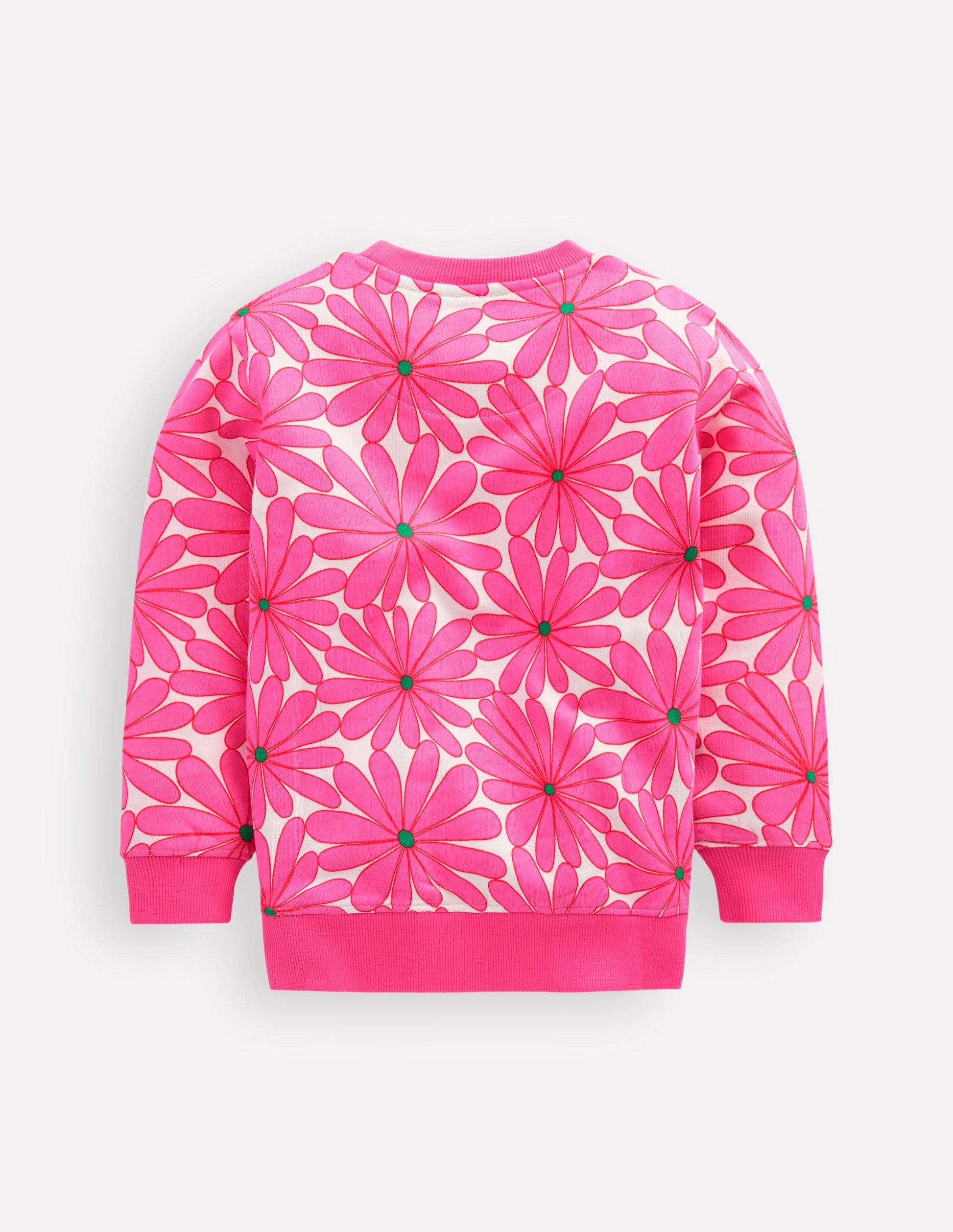 Printed Sweatshirt-Festival Pink Giant Daisy-2
