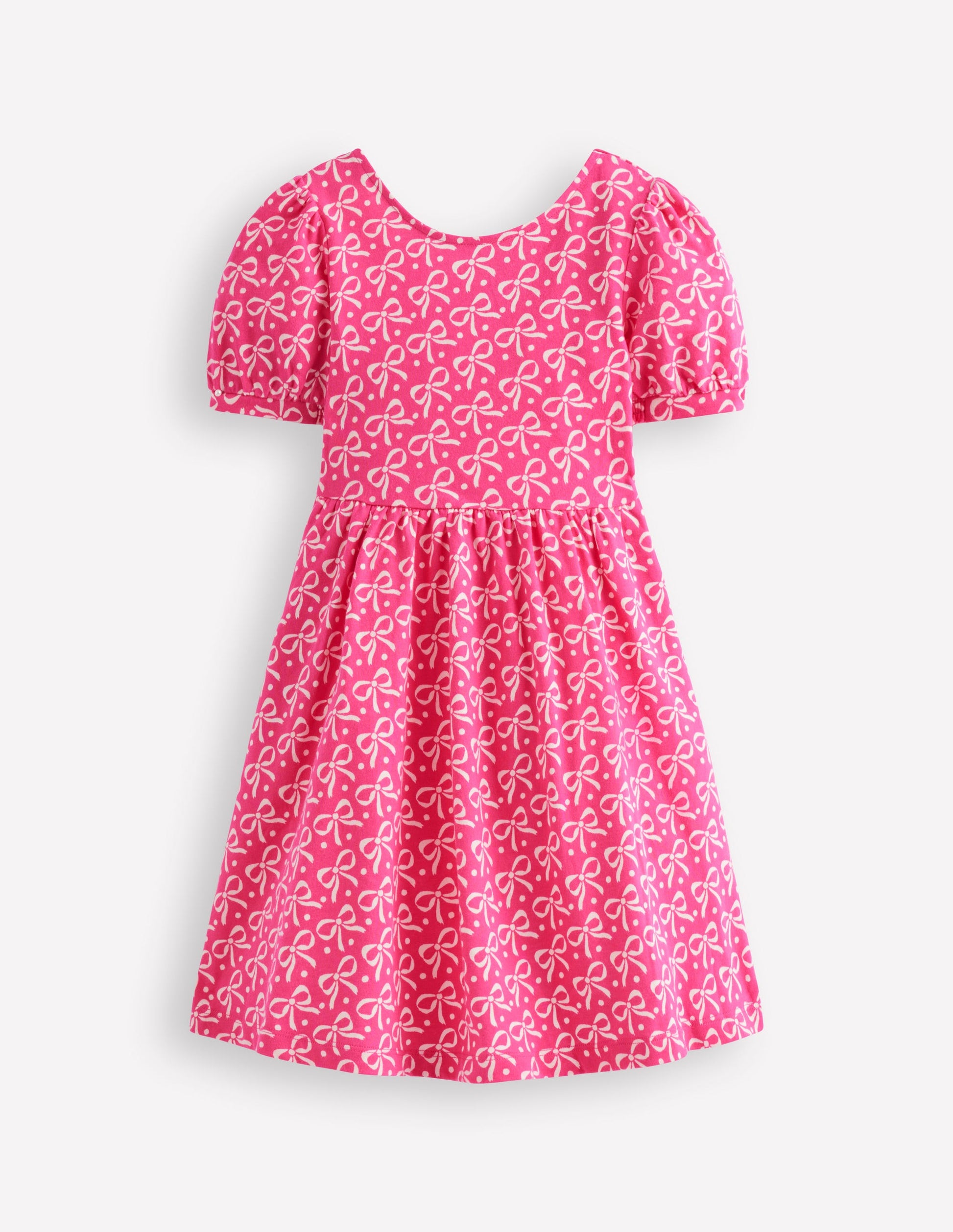 Ballerina Jersey Dress-Pink Bows-1