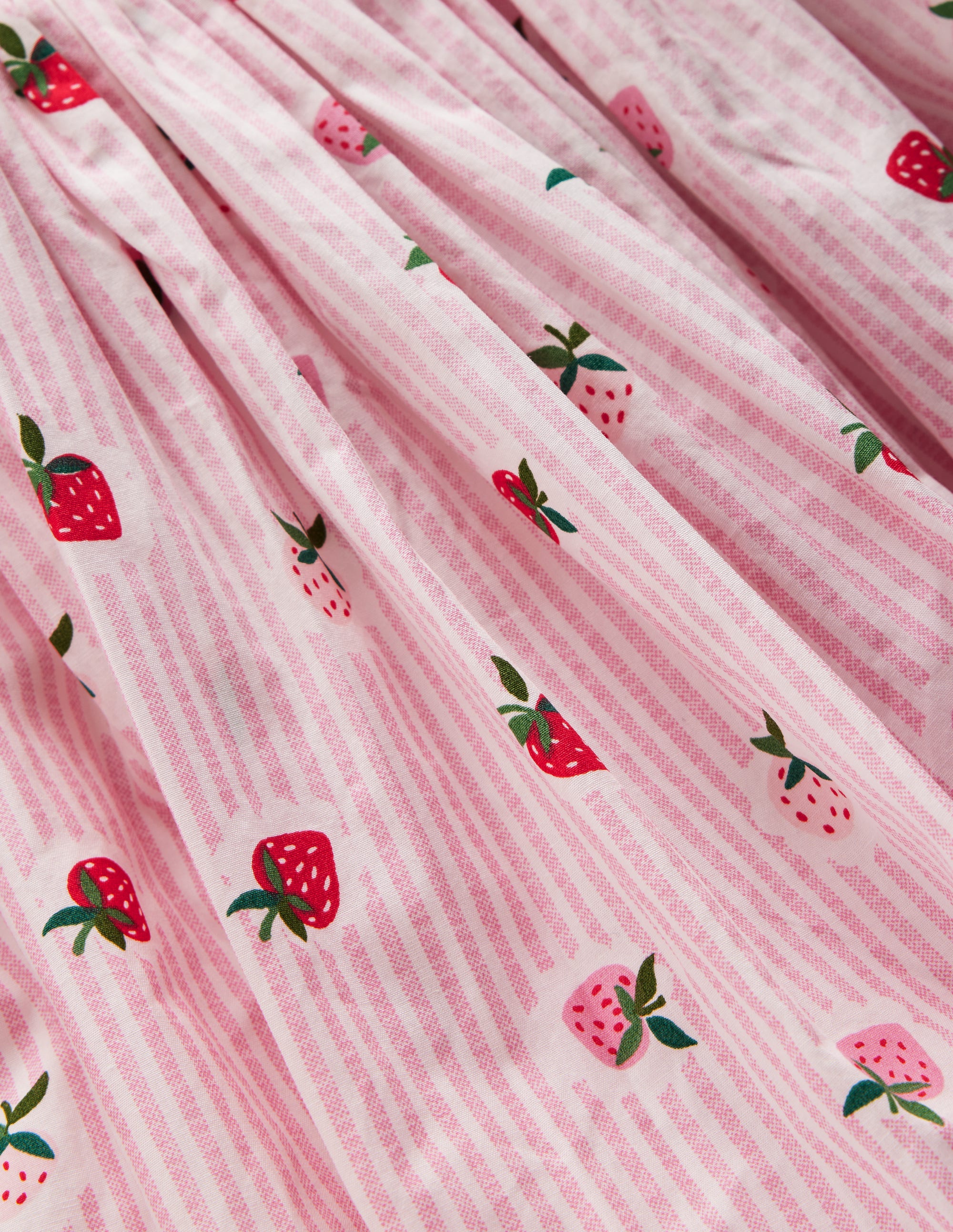 Bubble Hem Rib Dress-Ticking Stripe Strawberry - Image 5
