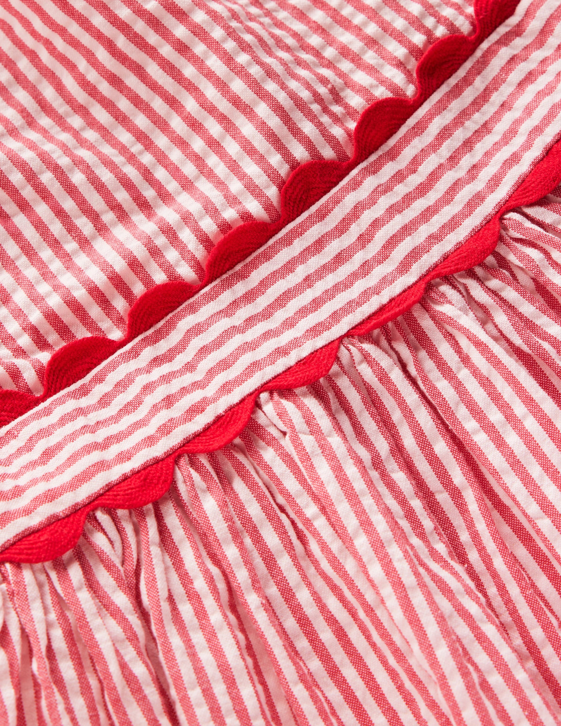 Ric Rac Trim Flutter Dress-Red Stripe-8
