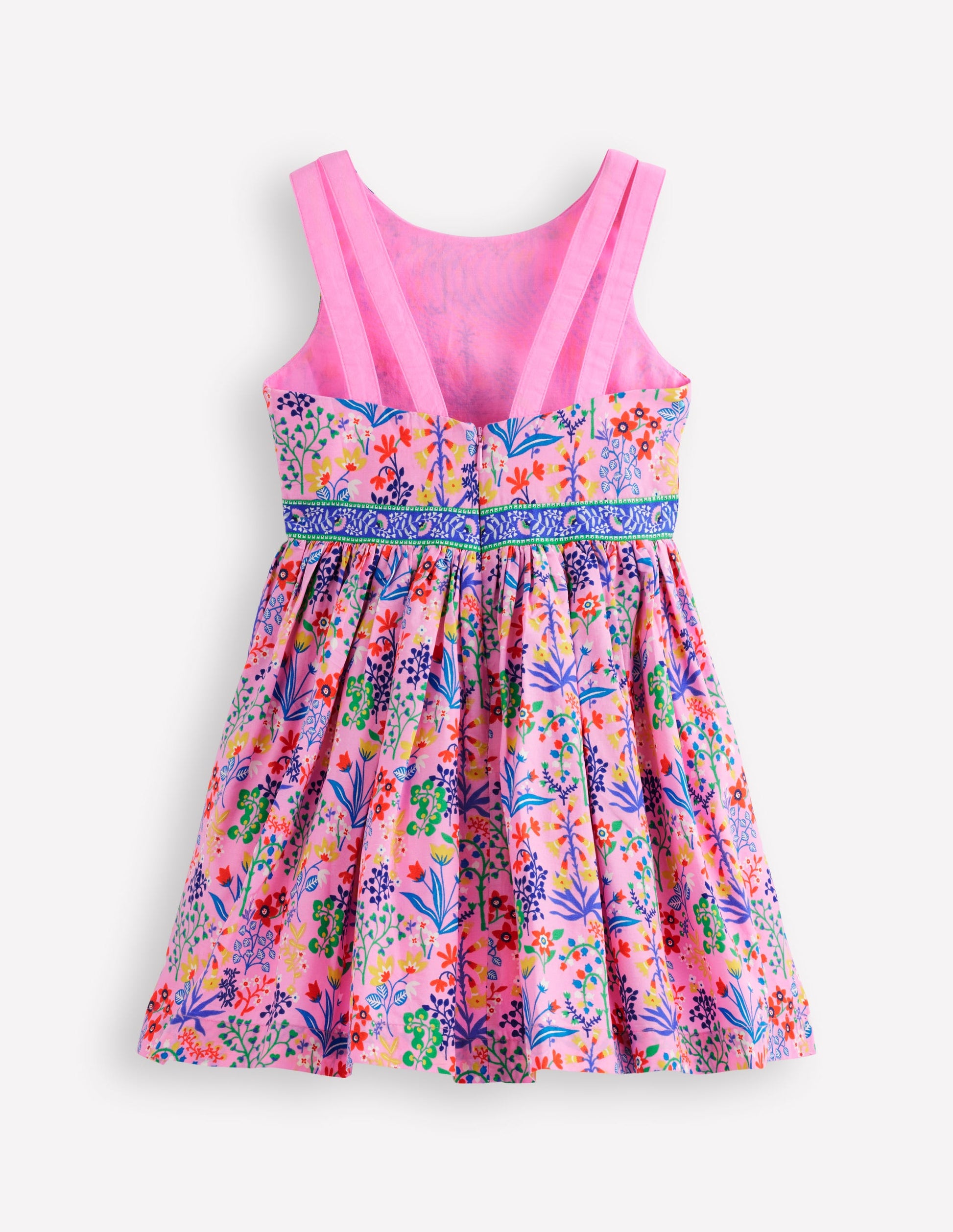 Multi Strap Flare Dress-Meadowsweet Pink Garden Floral-2