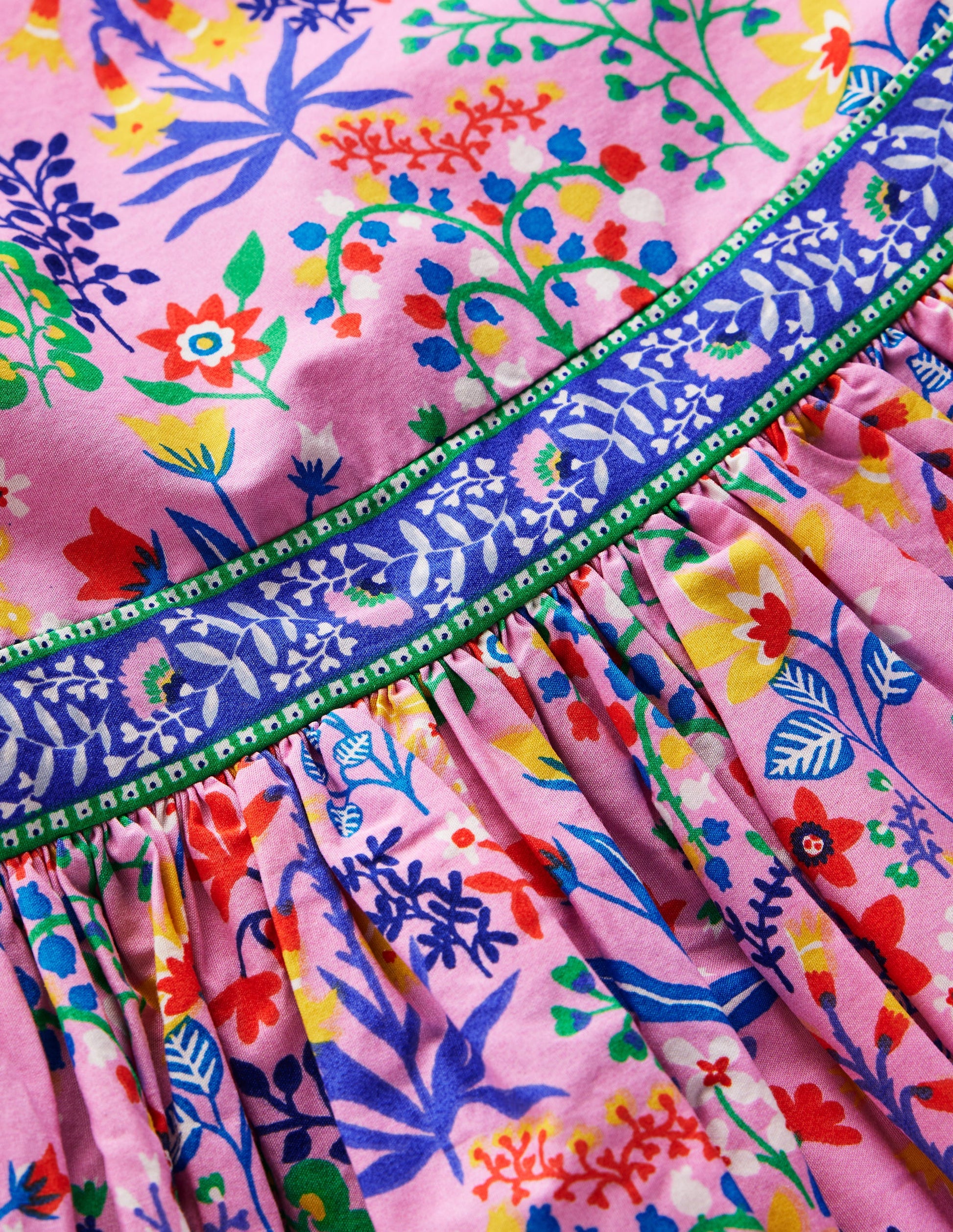 Multi Strap Flare Dress-Meadowsweet Pink Garden Floral-3