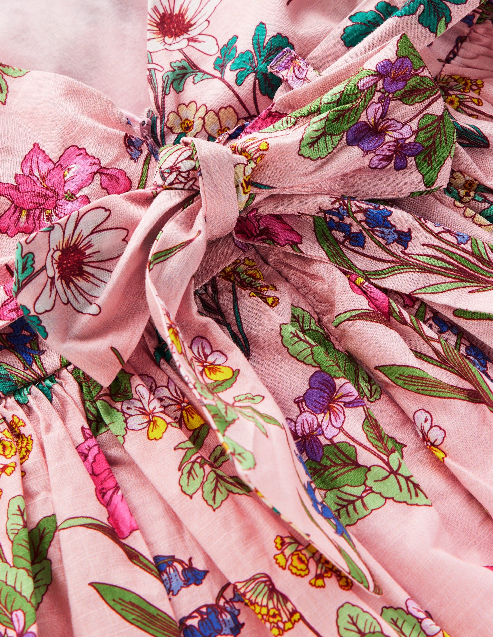 Bow Back Midi Dress-Pink Floral-3