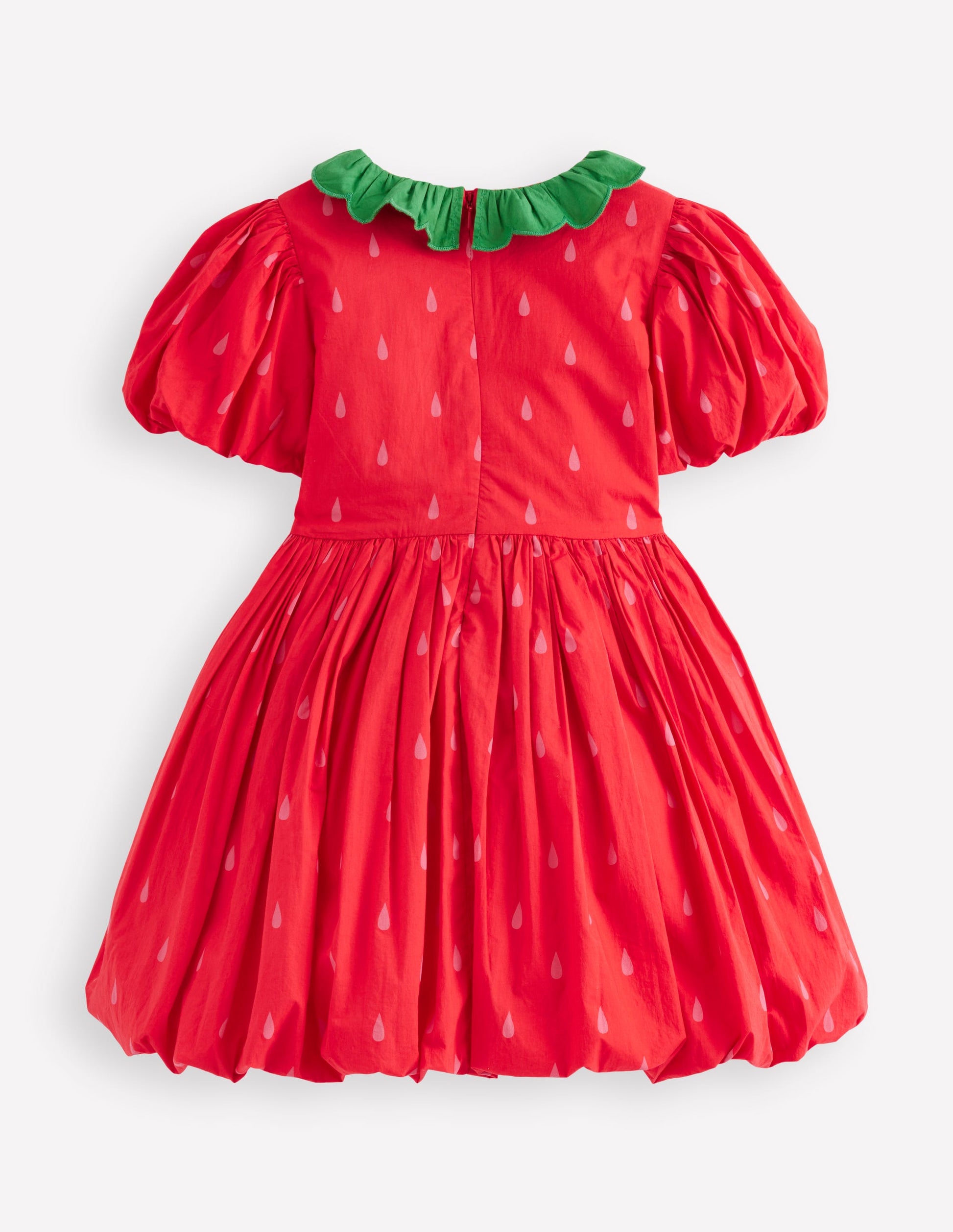Bubble Hem Dress-Poppy Red Strawberry-2