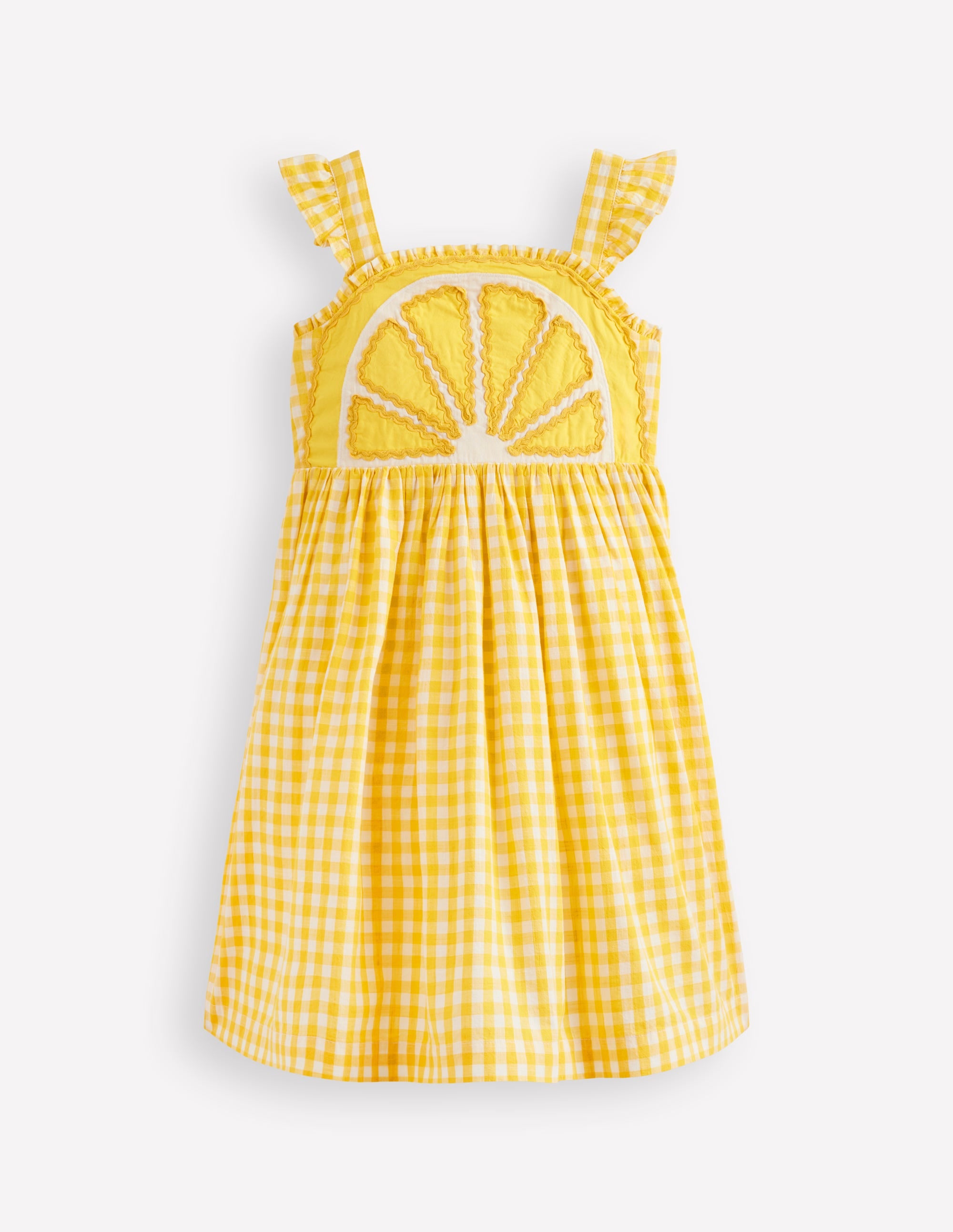 Novelty Strappy Dress-Lemon Gingham - Image 1