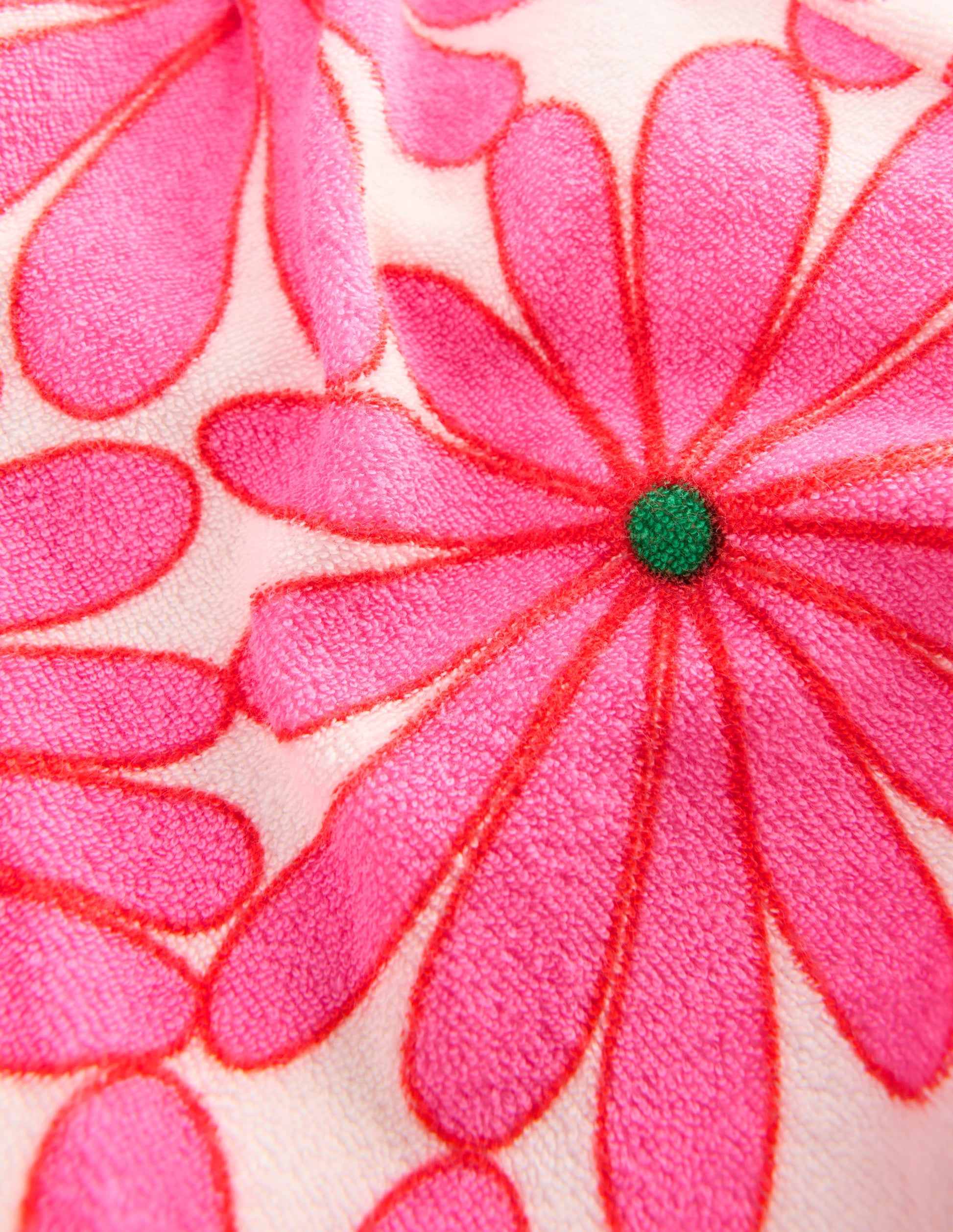 Towelling Ruffle Shorts-Festival Pink Giant Daisy-5