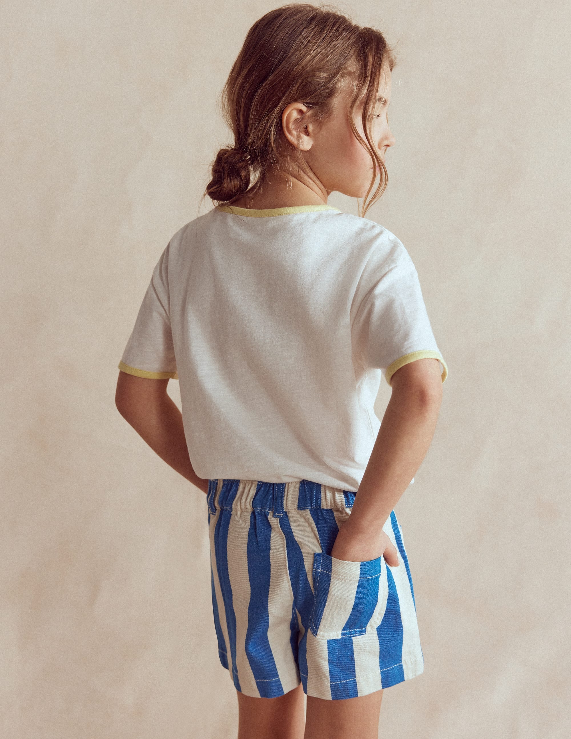Patch Pocket Shorts-Kingfisher Blue/ Ivory - Image 2