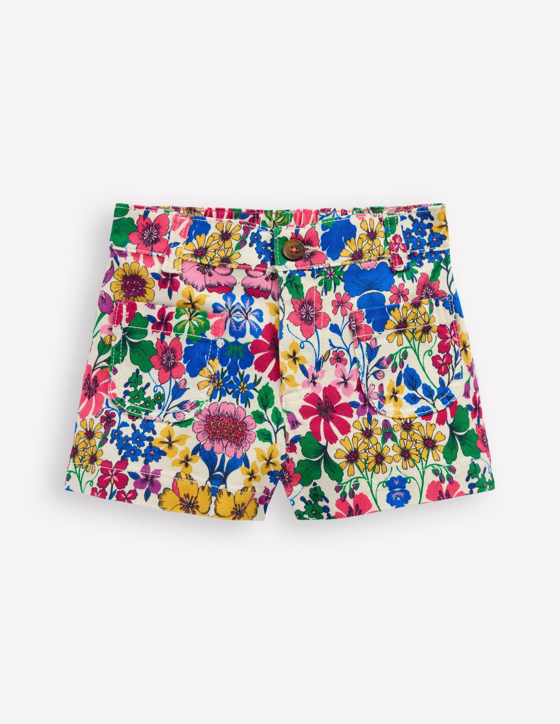 Patch Pocket Shorts-Multi Rainbow Floral-1