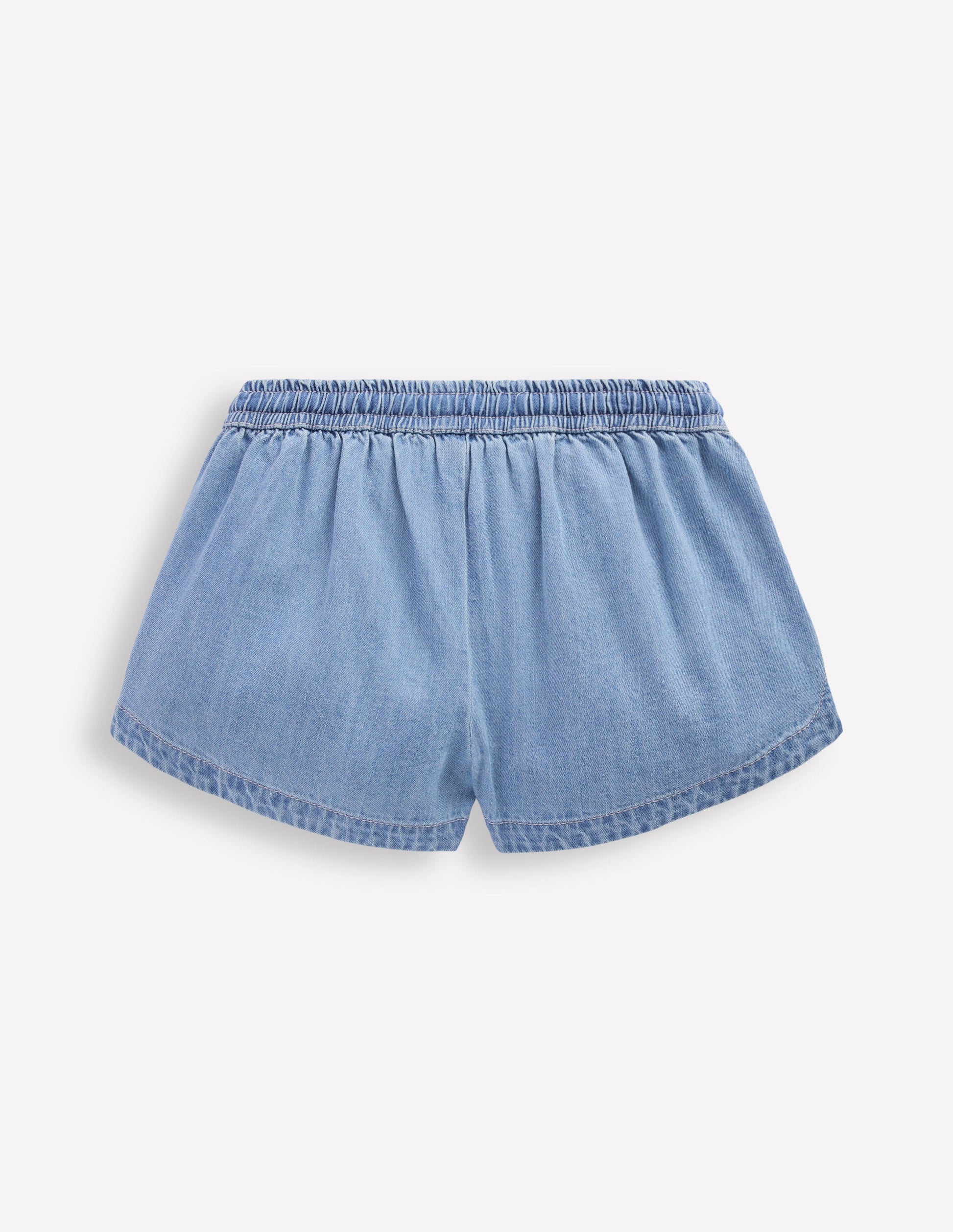 Pull-on Woven Shorts-Chambray-3
