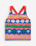 Cross-Back Tankini Top-Multi Sea Shell Stripe