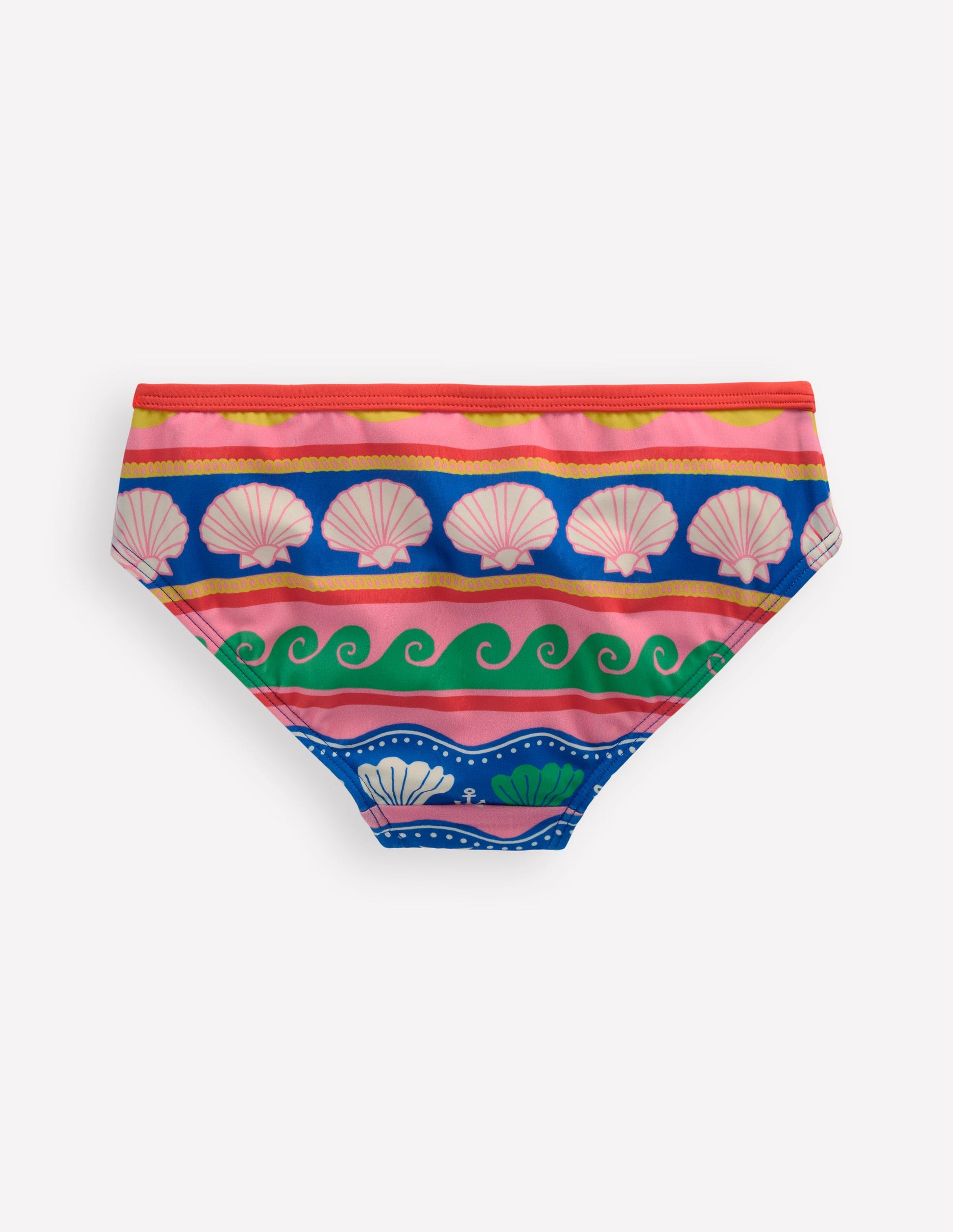 Patterned Bikini Bottoms-Multi Sea Shell Stripe-2