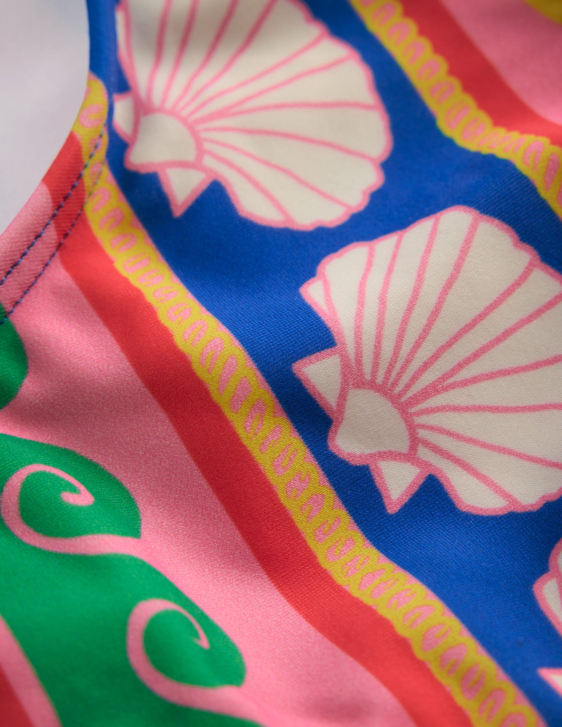 Patterned Bikini Bottoms-Multi Sea Shell Stripe-3